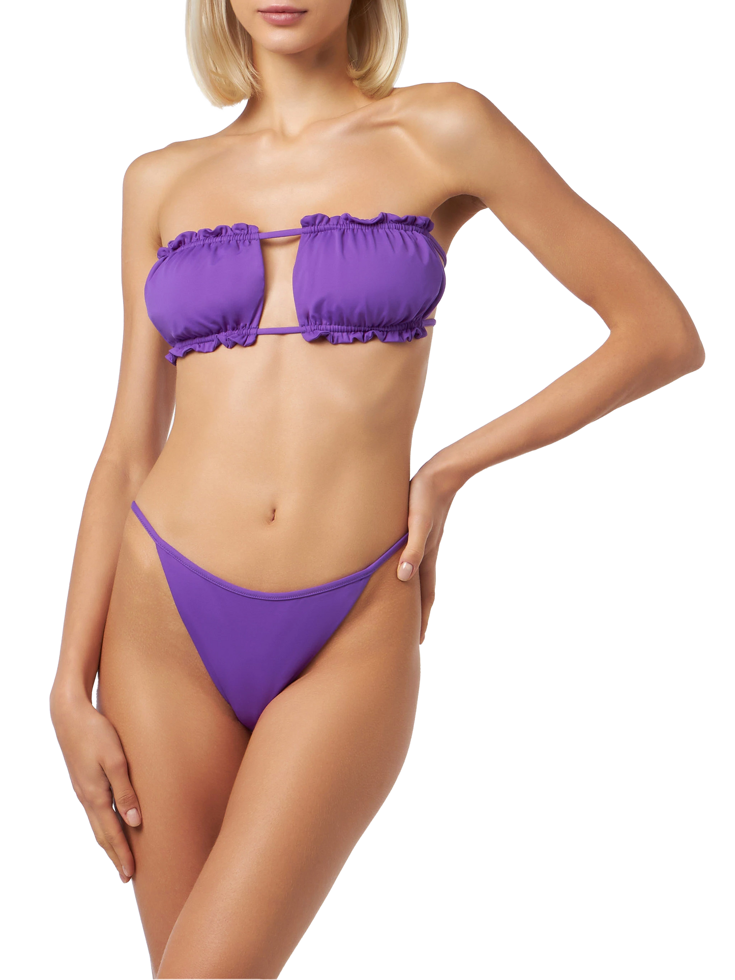 Woman purple bandeau top swimsuit - MC2 Saint Barth