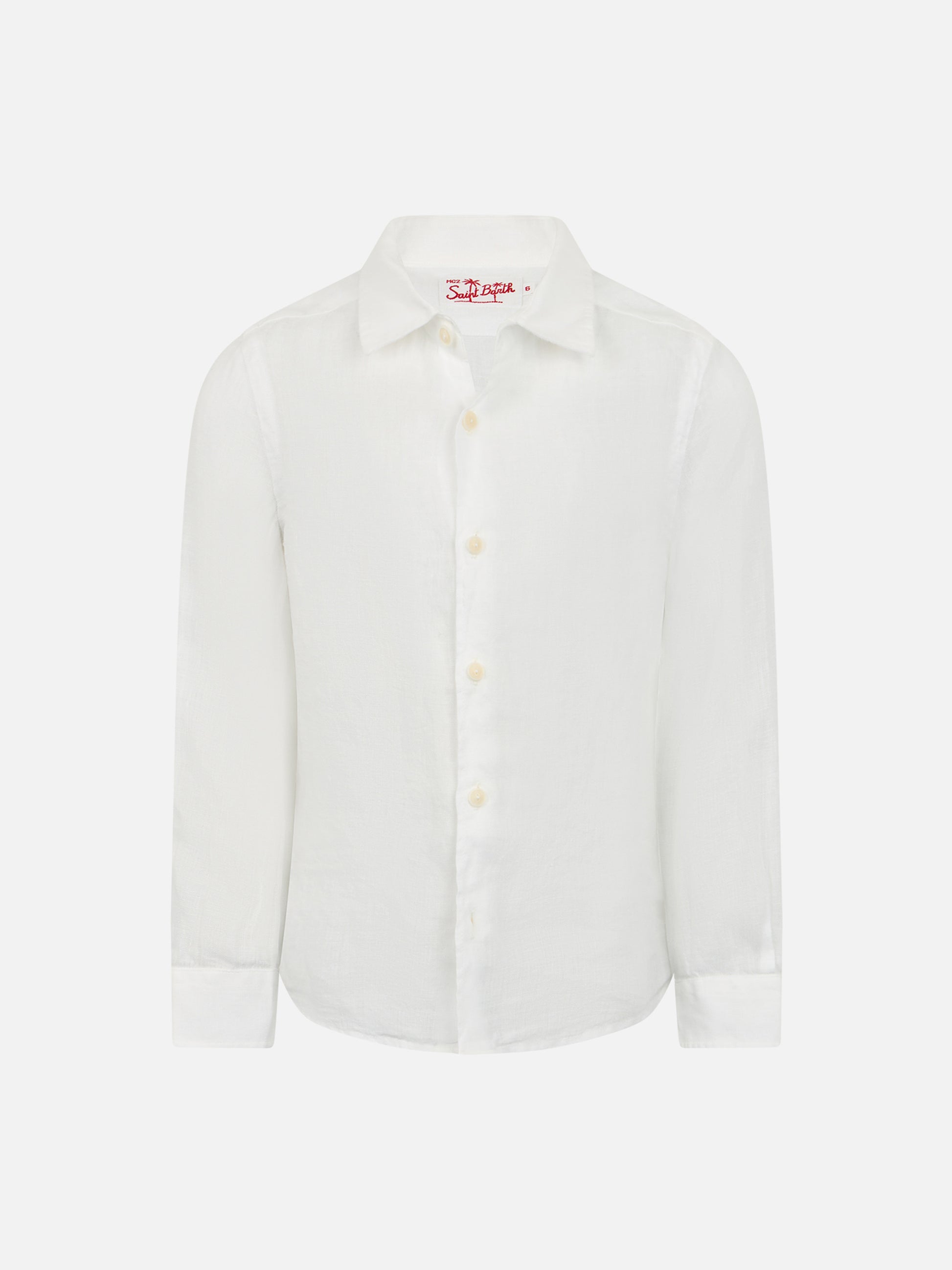 Kid white linen shirt Agnes - MC2 Saint Barth