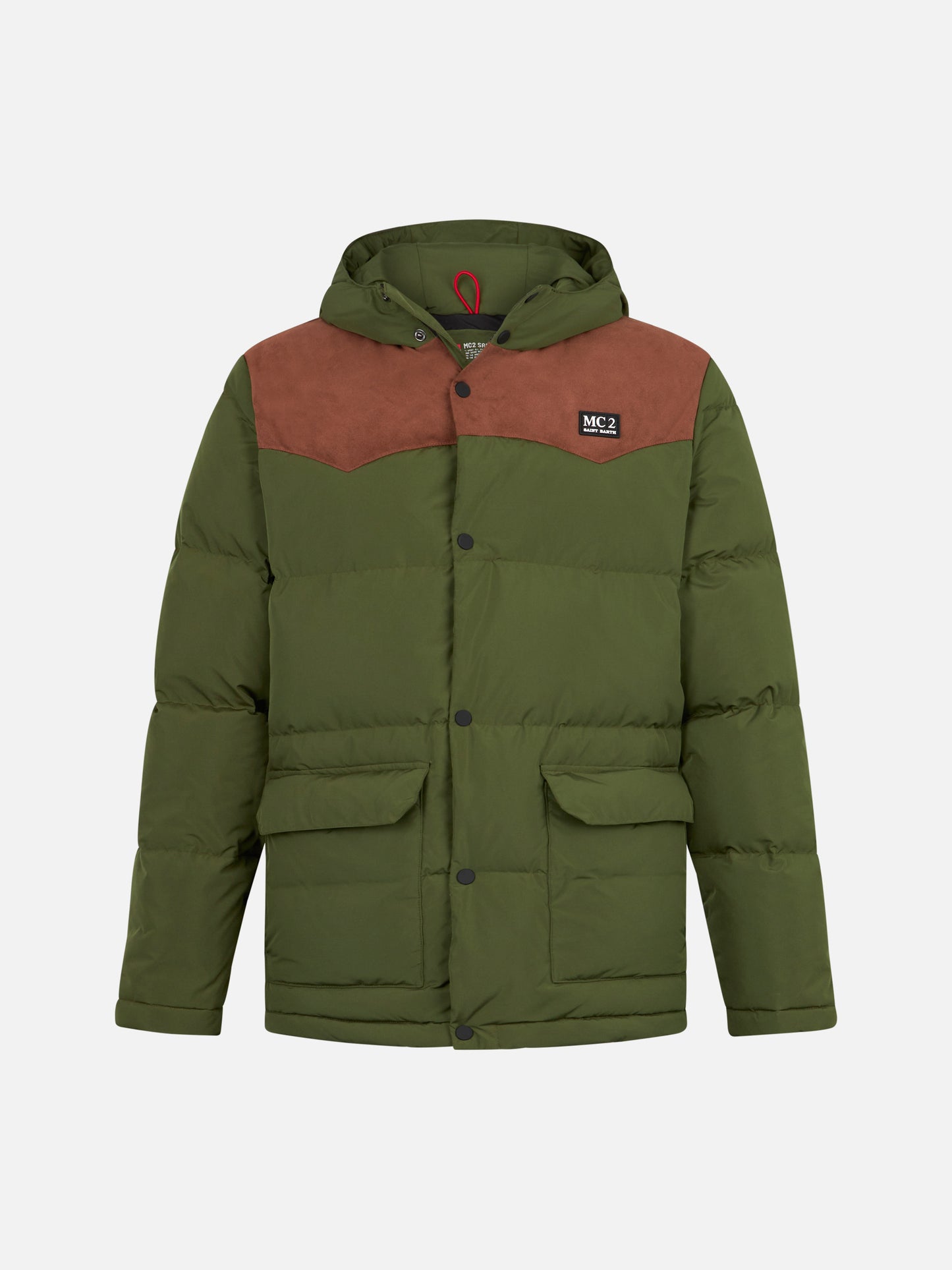 Man military green hooded down jacket Baxter - MC2 Saint Barth