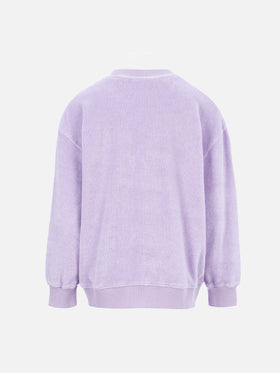 Girl lilac terry sweatshirt Briony with Saint Barth logo - MC2 Saint Barth