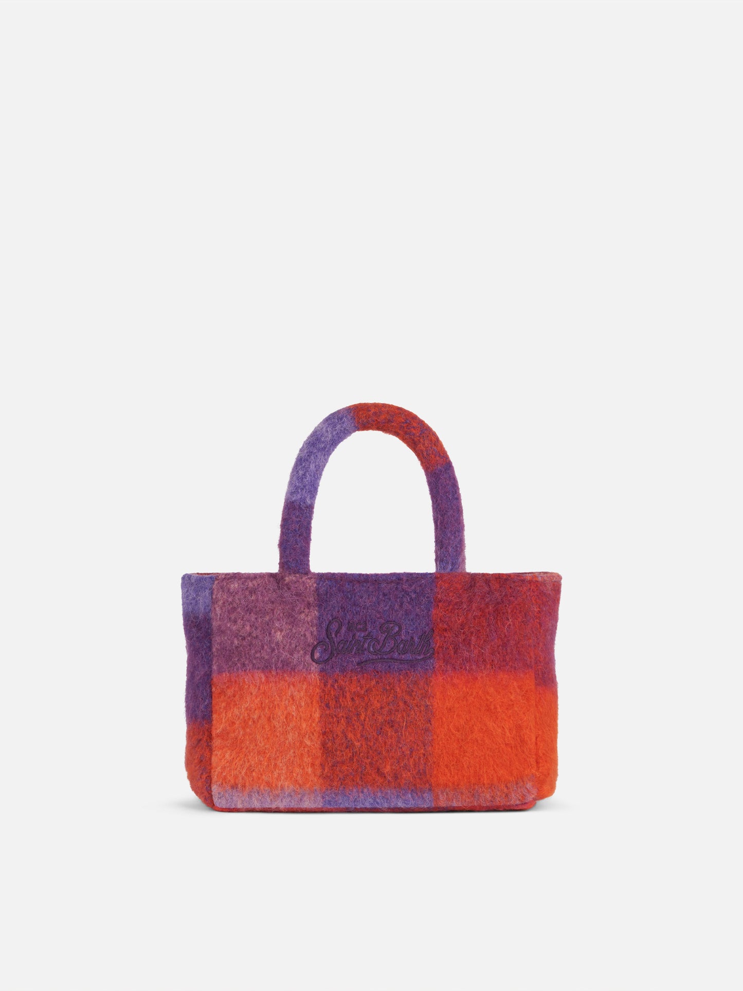 Soft wooly Clarine handbag with check pattern - MC2 Saint Barth