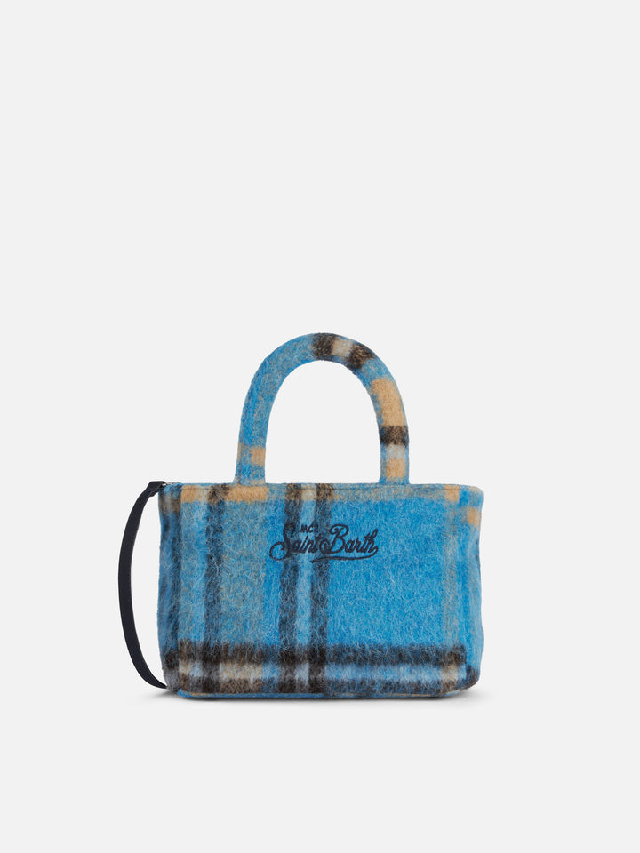 Soft wooly Clarine handbag with tartan pattern - MC2 Saint Barth