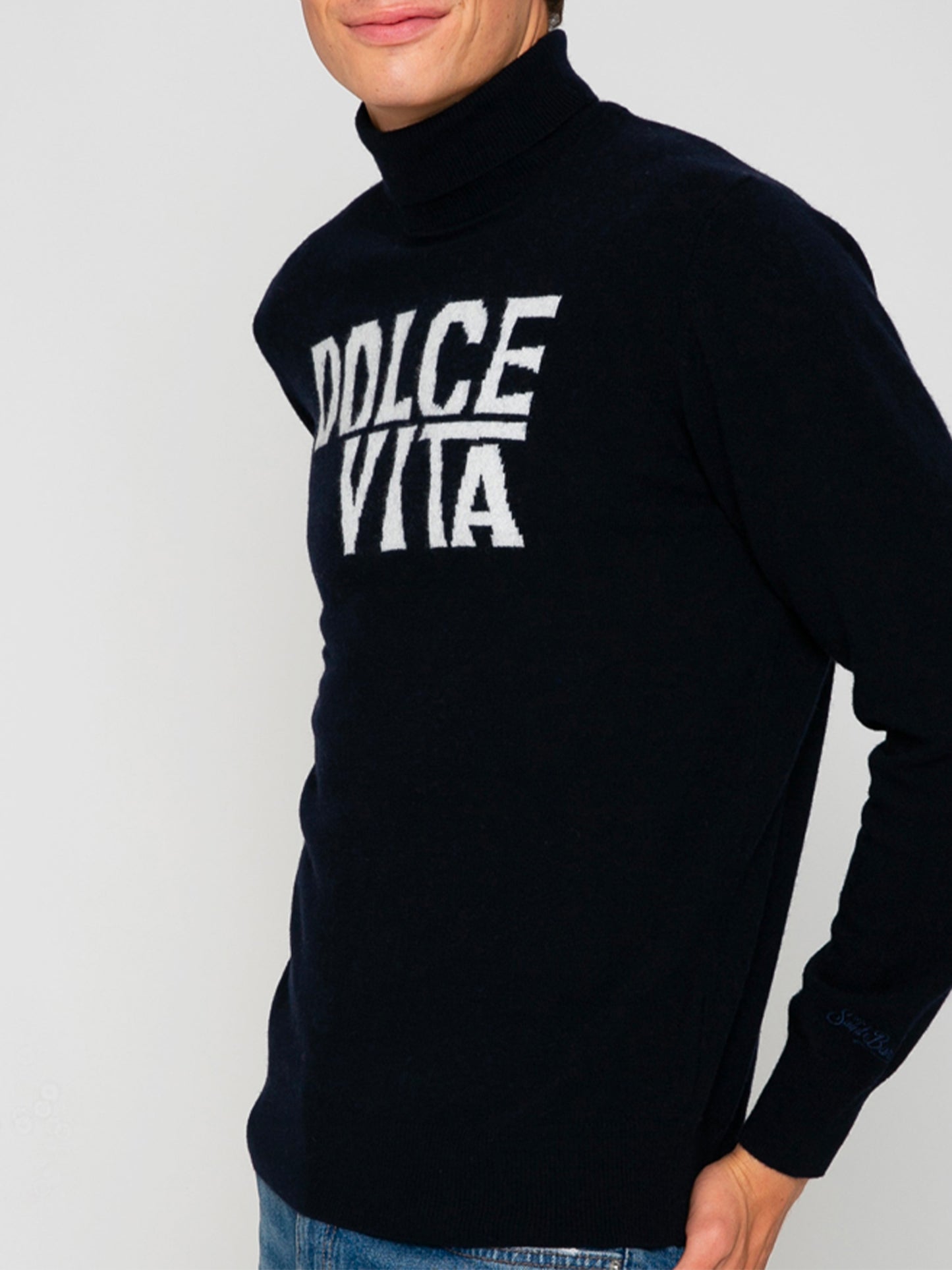 Blended cashmere blue sweater - MC2 Saint Barth