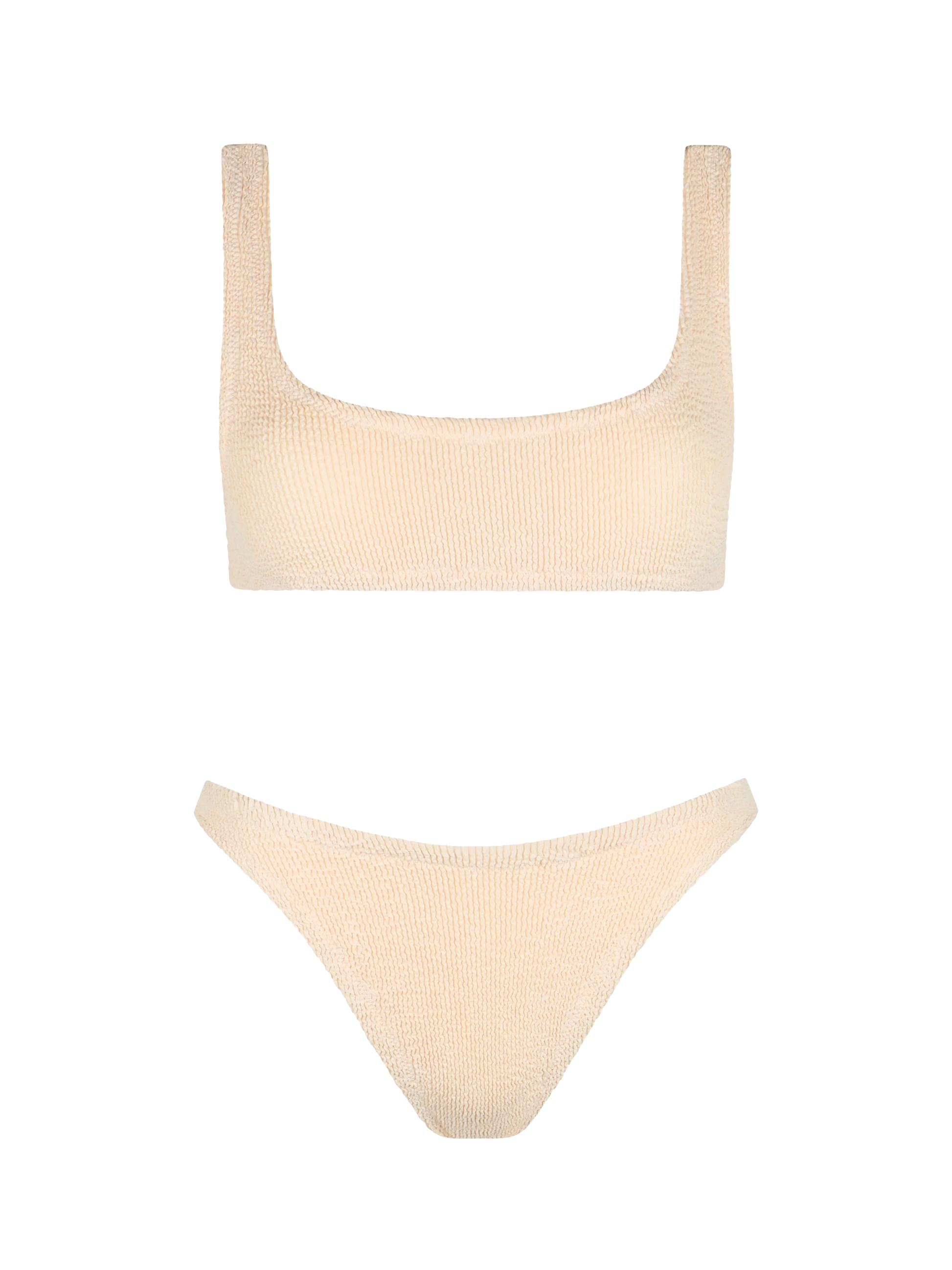 Woman beige classic crinkle bralette bikini Naima Elise - MC2 Saint Barth