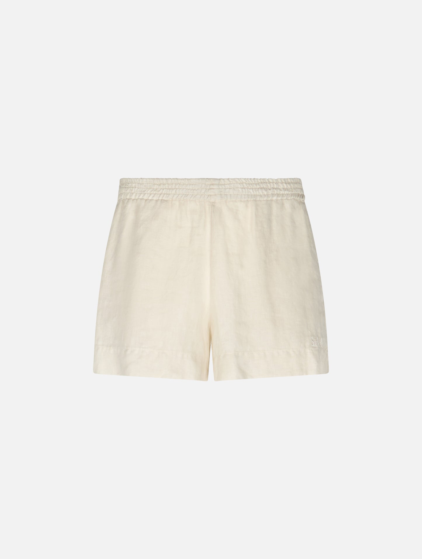 Woman off-white linen pull up shorts Meave - MC2 Saint Barth