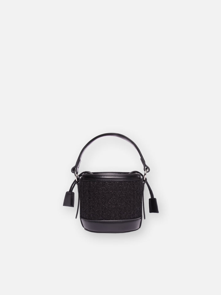 Bucket bag Mia with black tweed fabric - MC2 Saint Barth