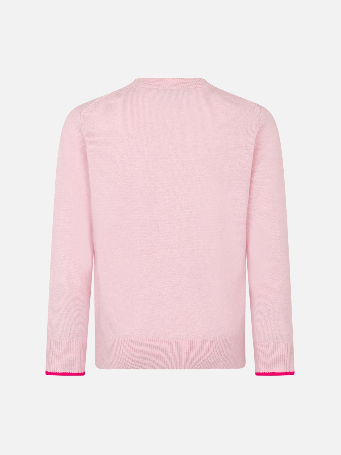 Girl crewneck pink sweater with Barbie logo jacquard | BARBIE SPECIAL EDITION - MC2 Saint Barth