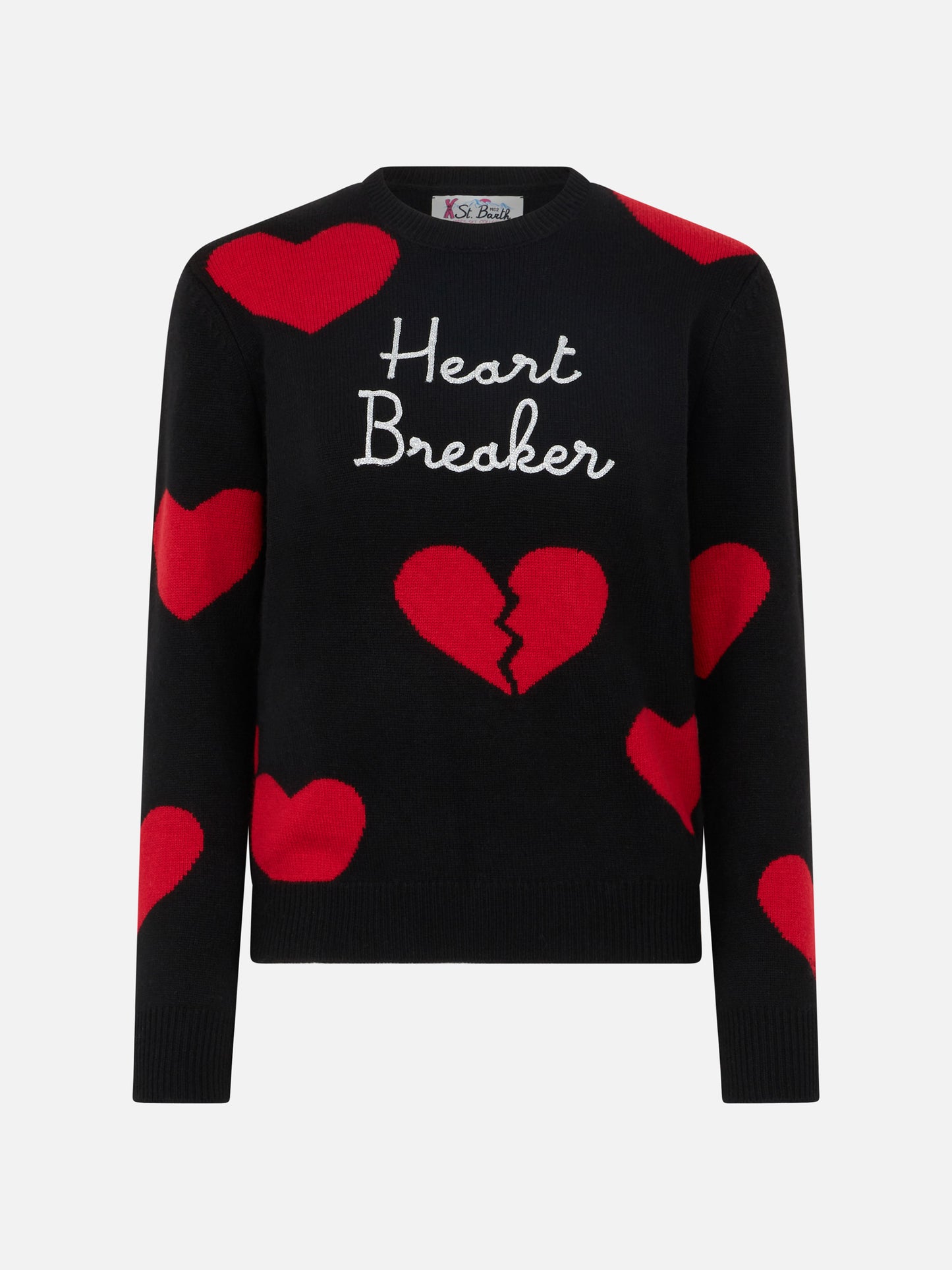 Woman crewneck sweater with Heart Breaker embroidery - MC2 Saint Barth