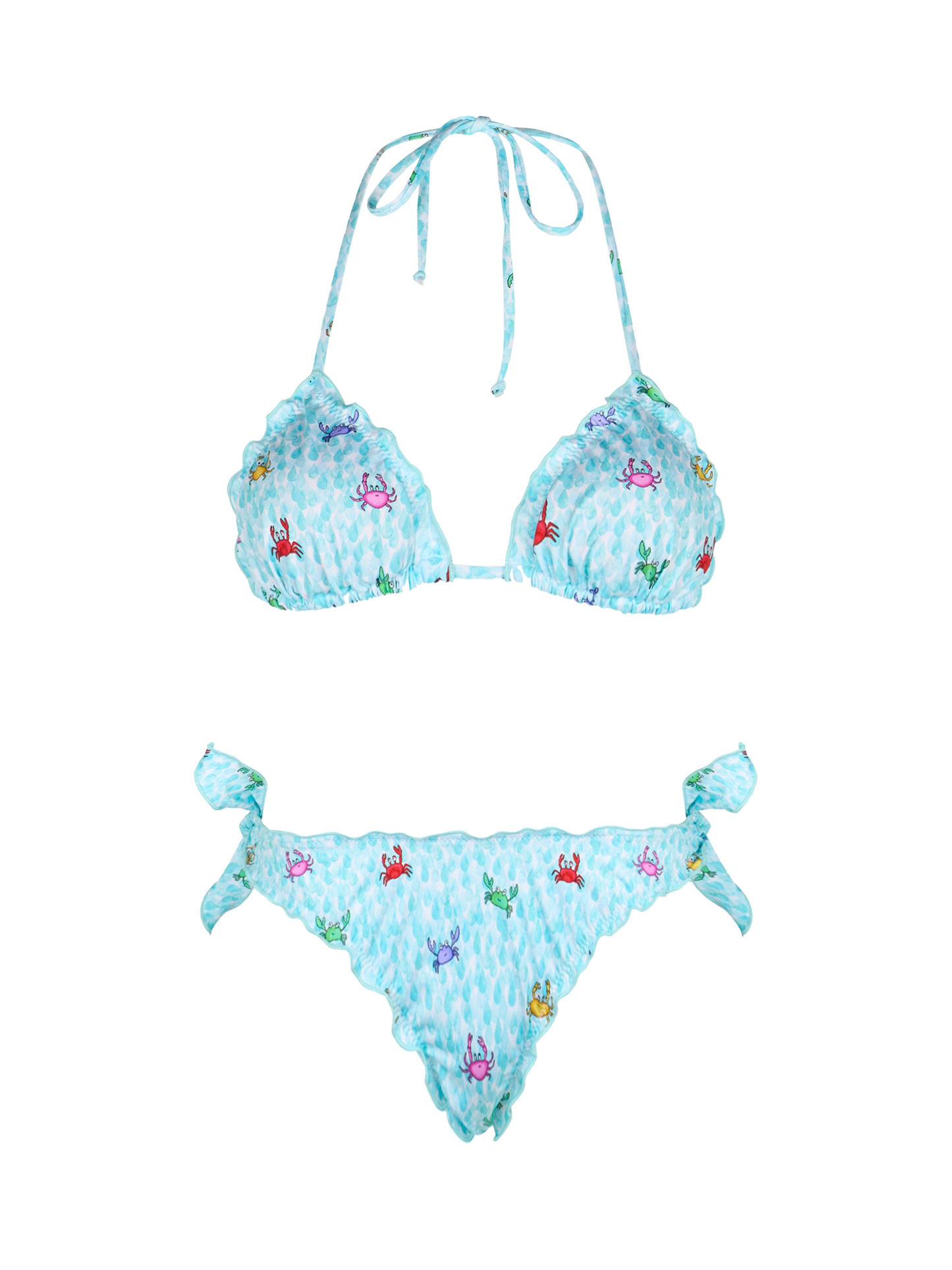 Bikini da donna classico a triangolo Sarius con granchio