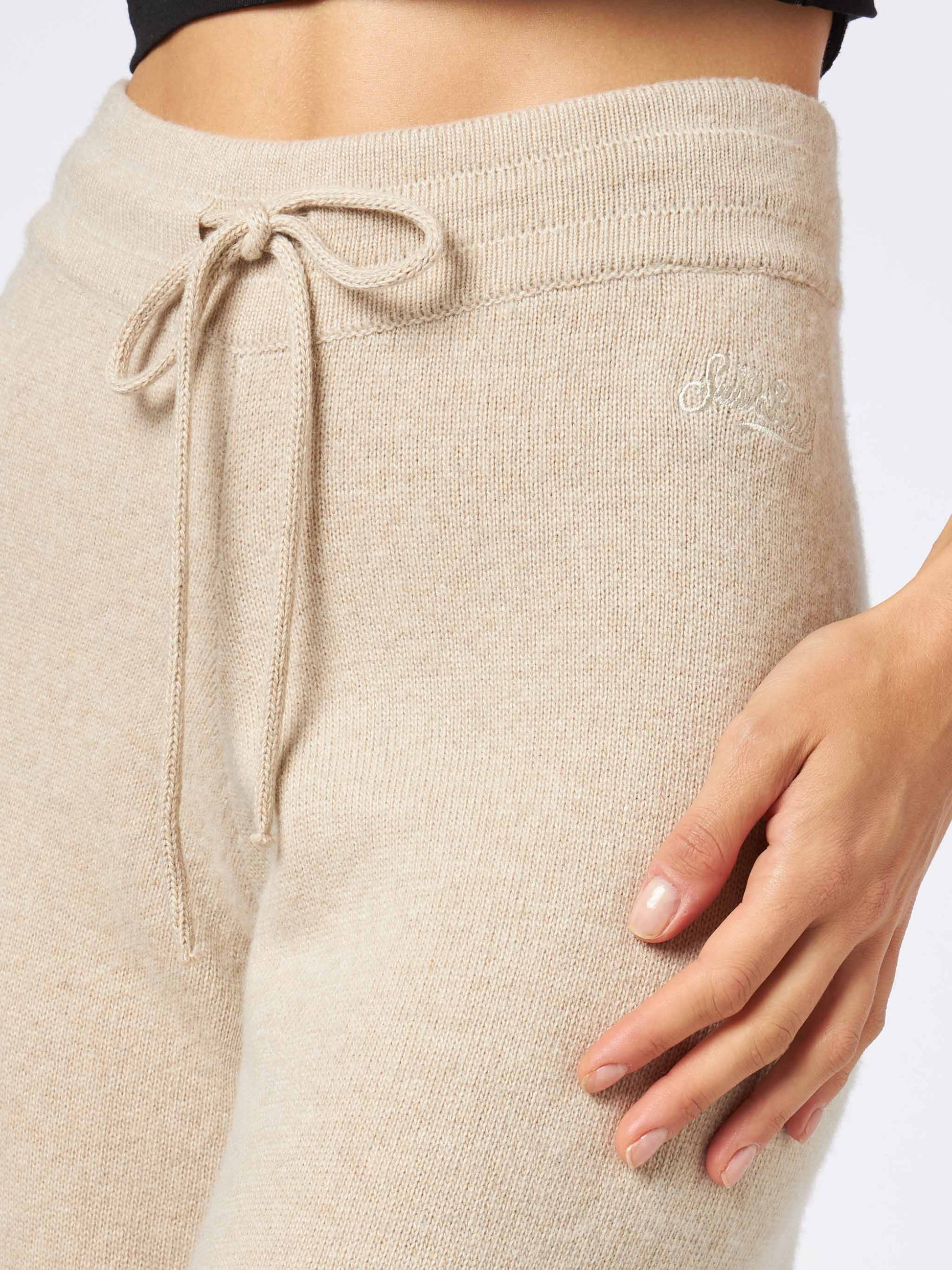 Knitted beige palazzo pants - MC2 Saint Barth