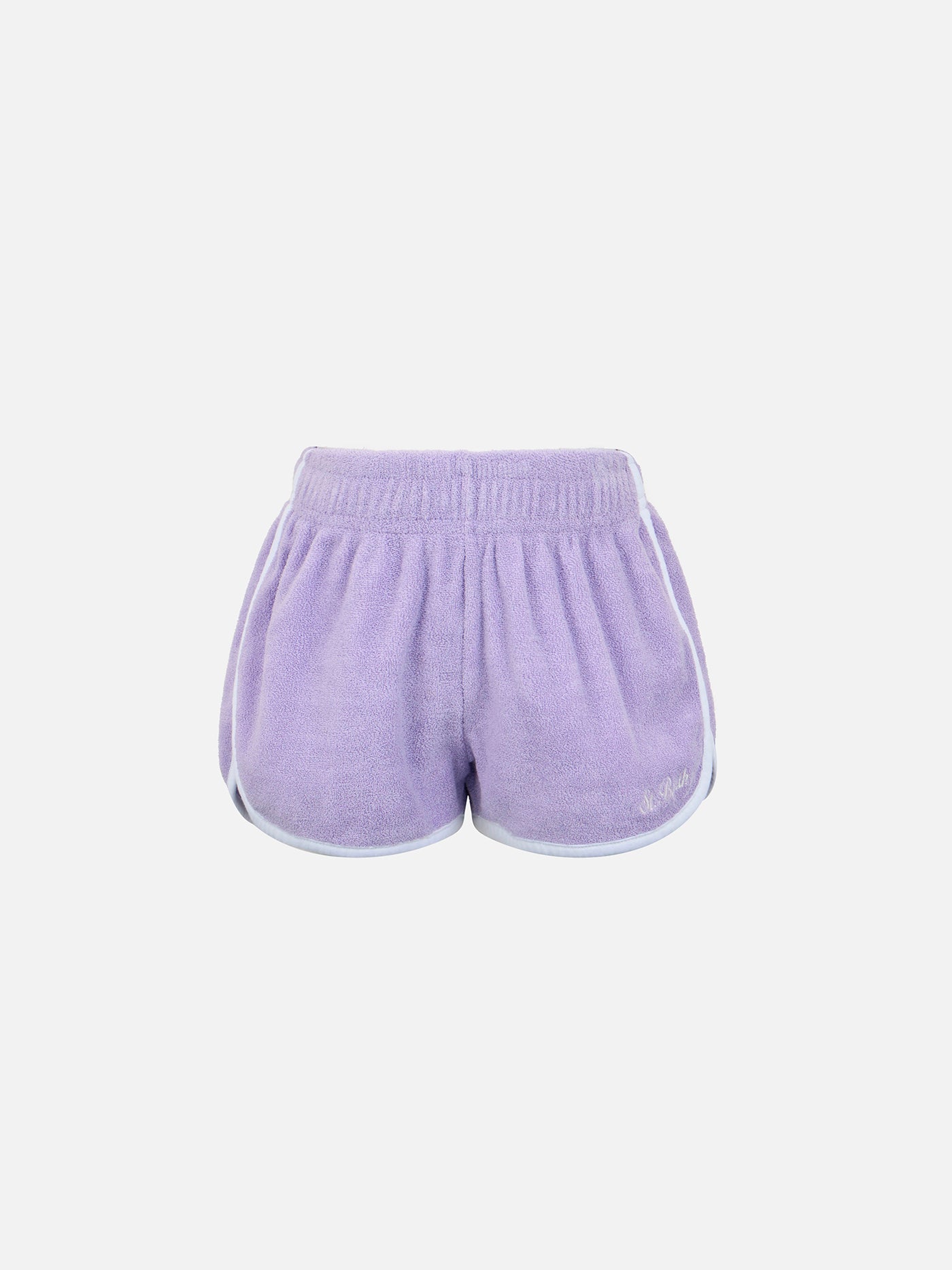 Girl lilac terry pull up shorts Curly - MC2 Saint Barth