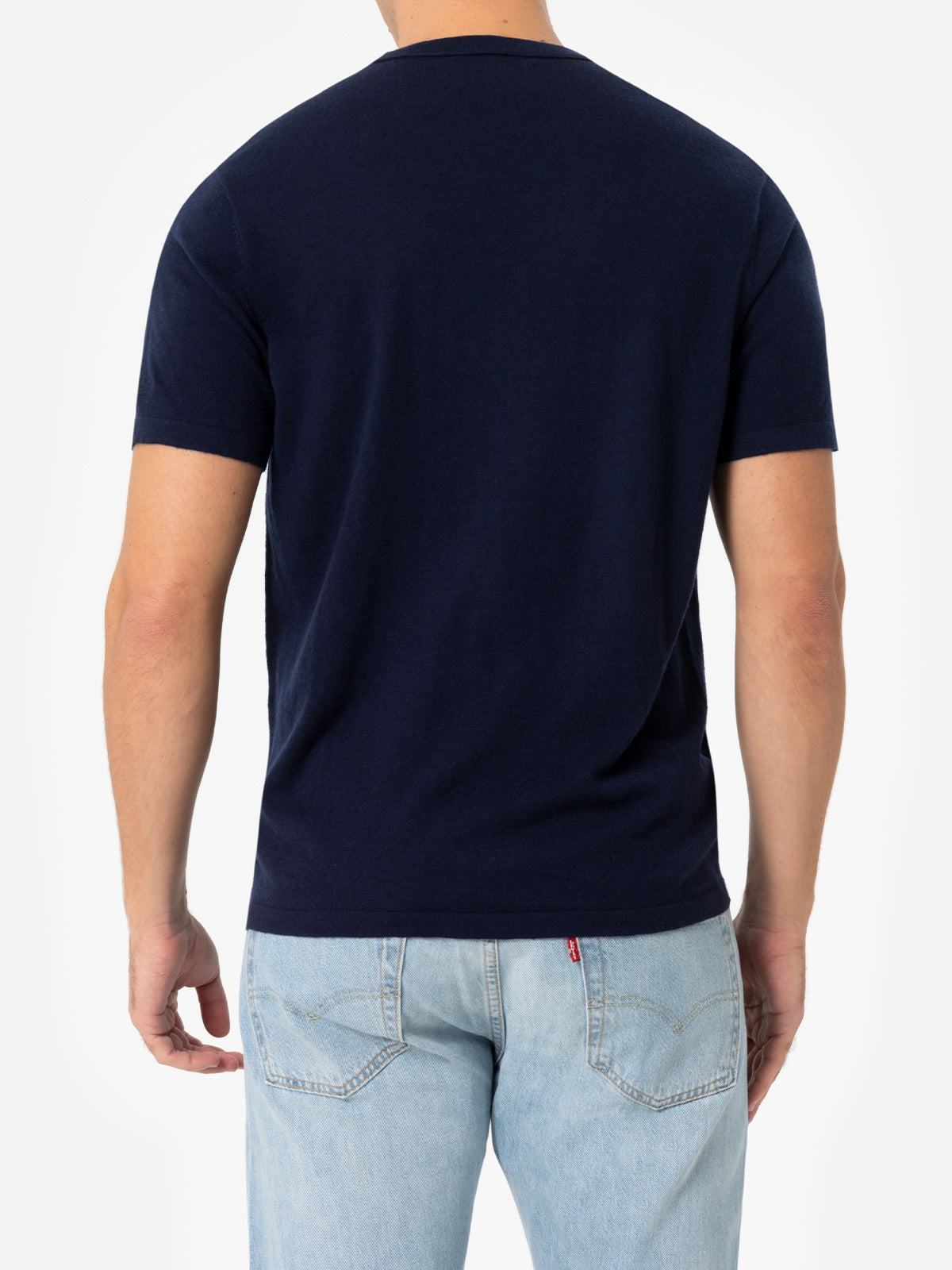 Man navy blue cashmere blend t-shirt Scott - MC2 Saint Barth