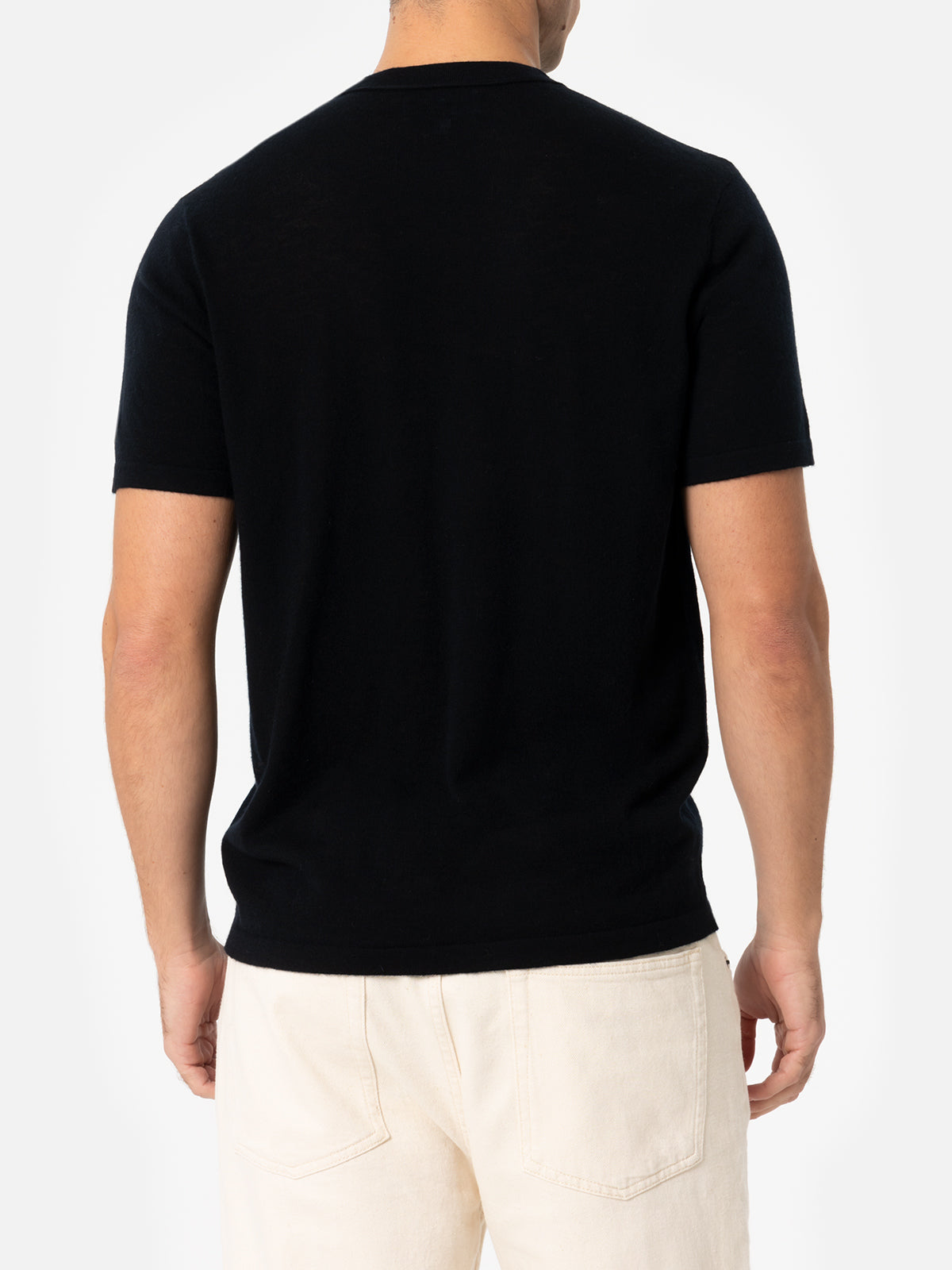Man black cashmere blend t-shirt Scott - MC2 Saint Barth