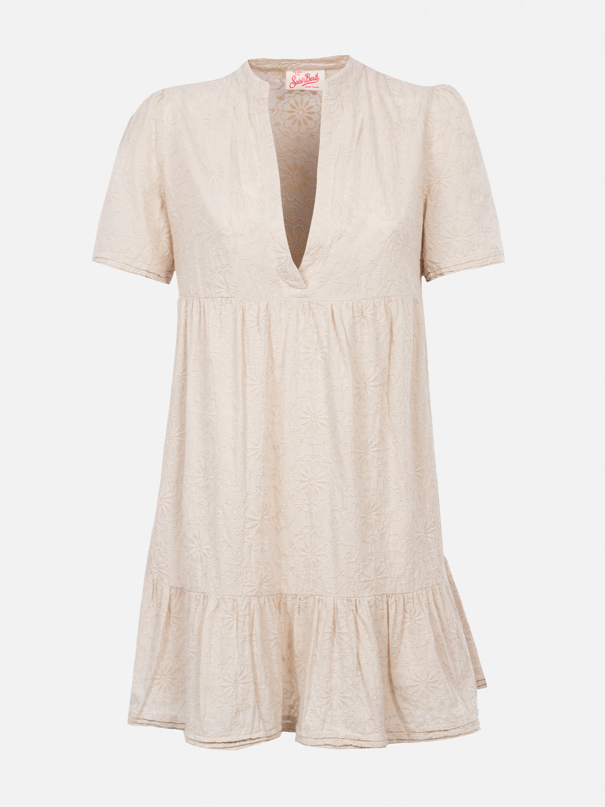 Woman Sangallo lace cotton short dress Siara - MC2 Saint Barth