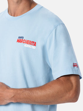 Man cotton t-shirt with Santa Margherita Addicted postcard placed print - MC2 Saint Barth