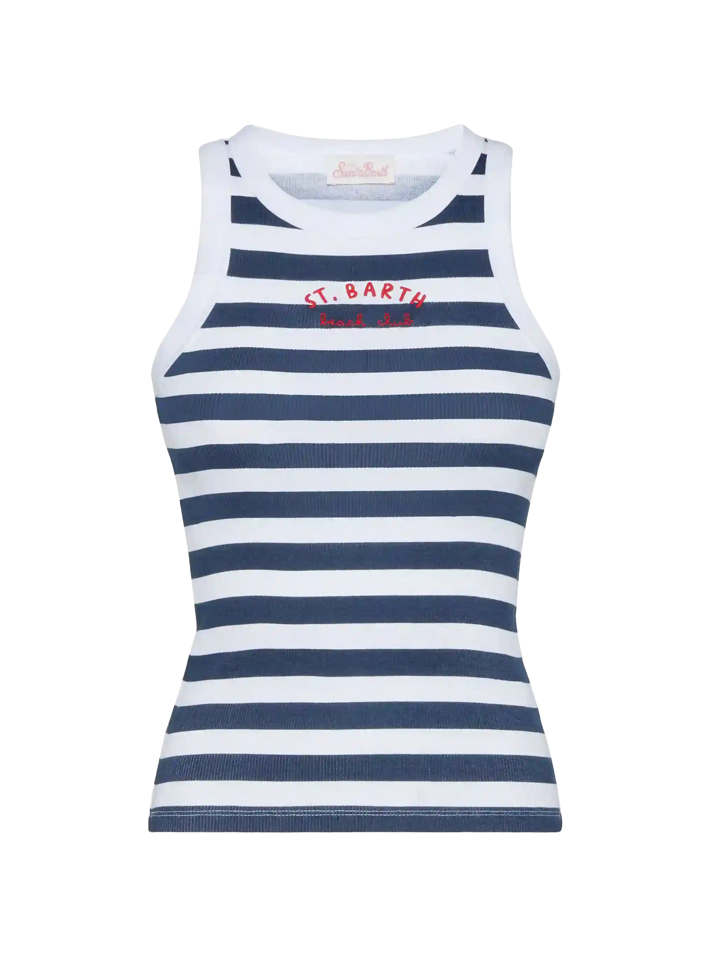 Ada striped ribbed cotton tank top - MC2 Saint Barth