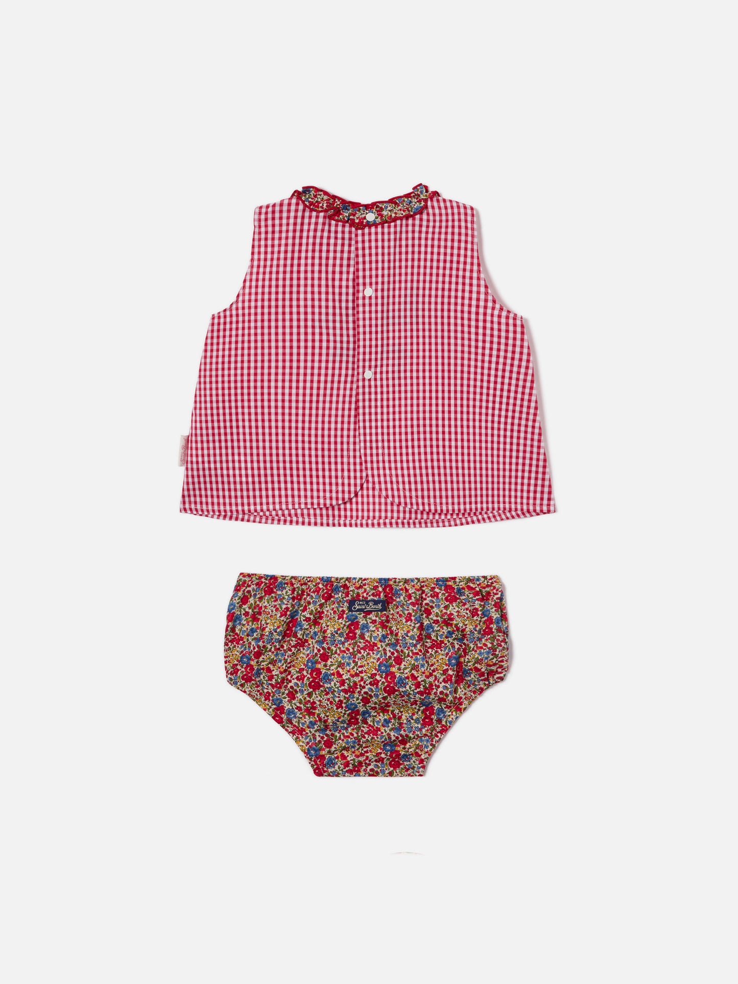 Conjunto Abbie con top y cubrepañal con bordado Piccola peste | Confeccionado con Liberty Fabric
