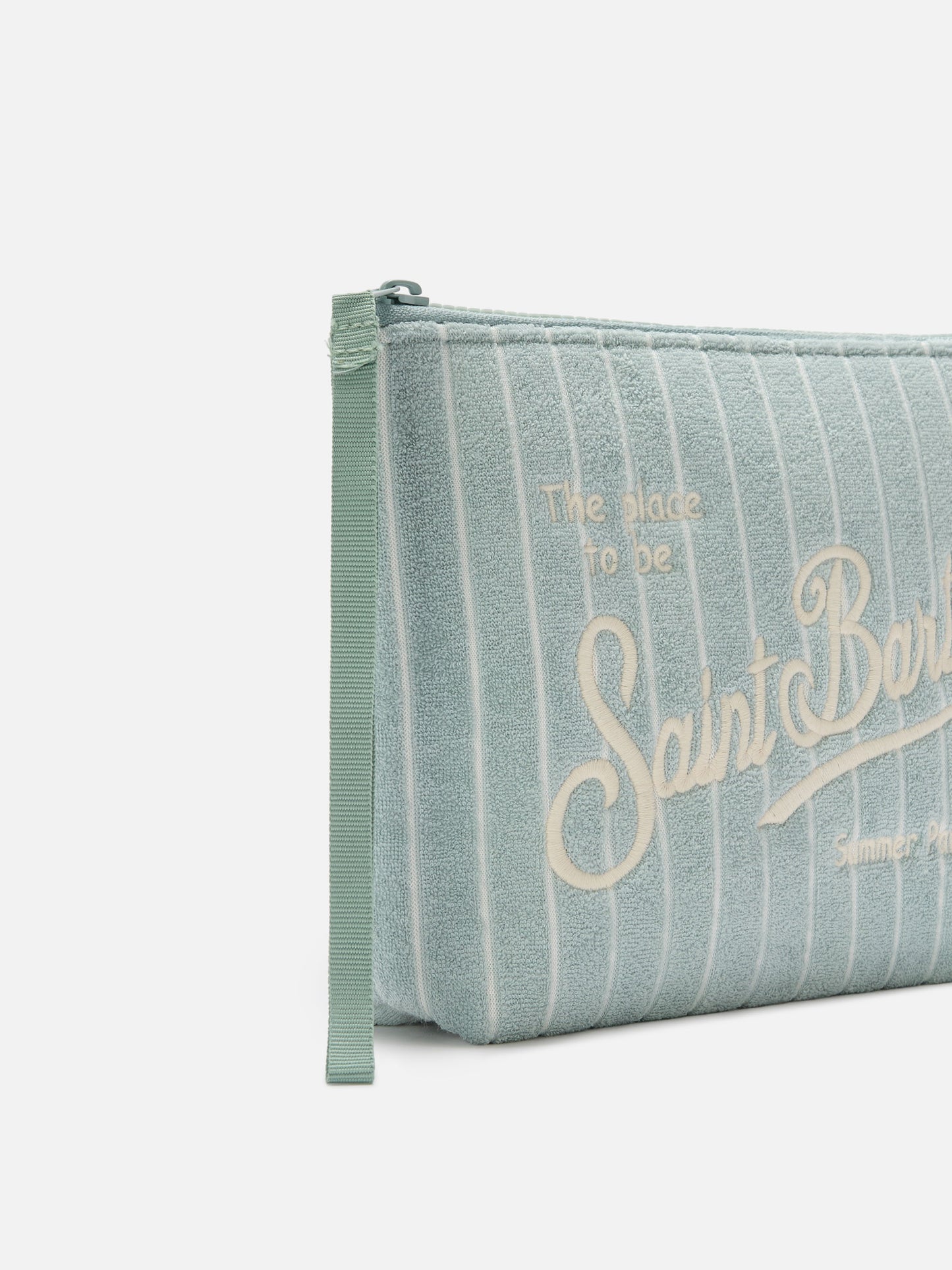 Pochette Aline en éponge avec motif embossé rayé