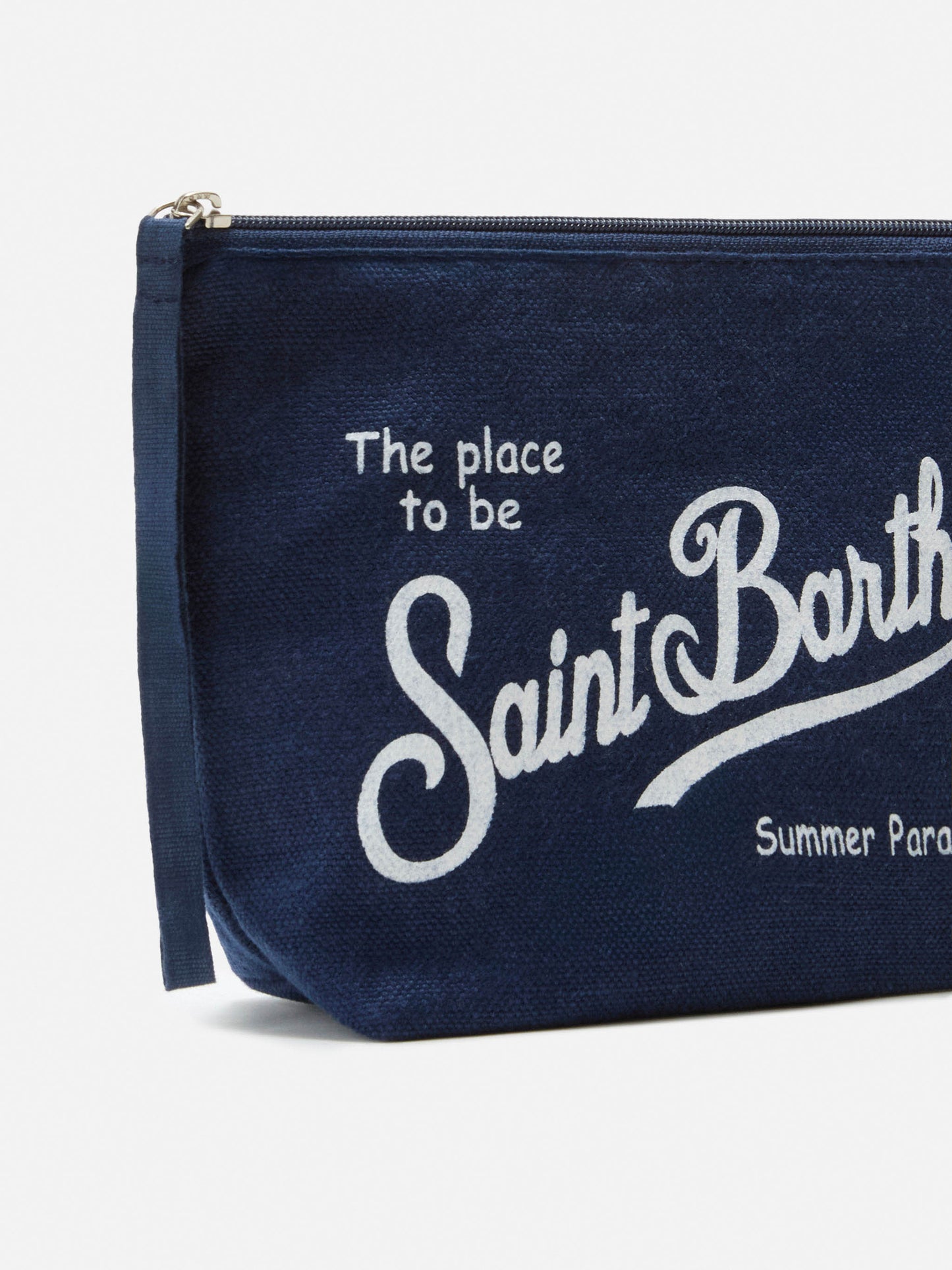 Pouch Aline de lino azul marino