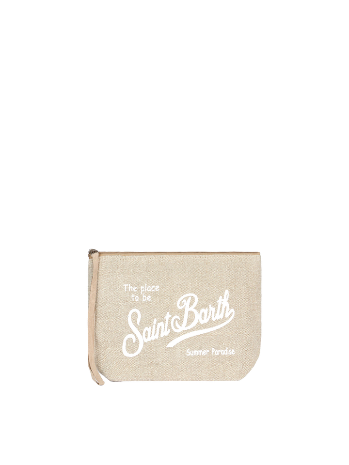 Pochette Aline in lino beige