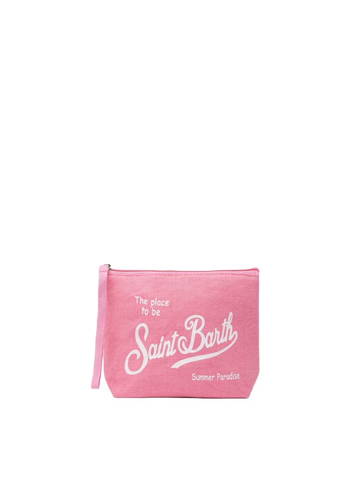 Pochette Aline in lino rosa