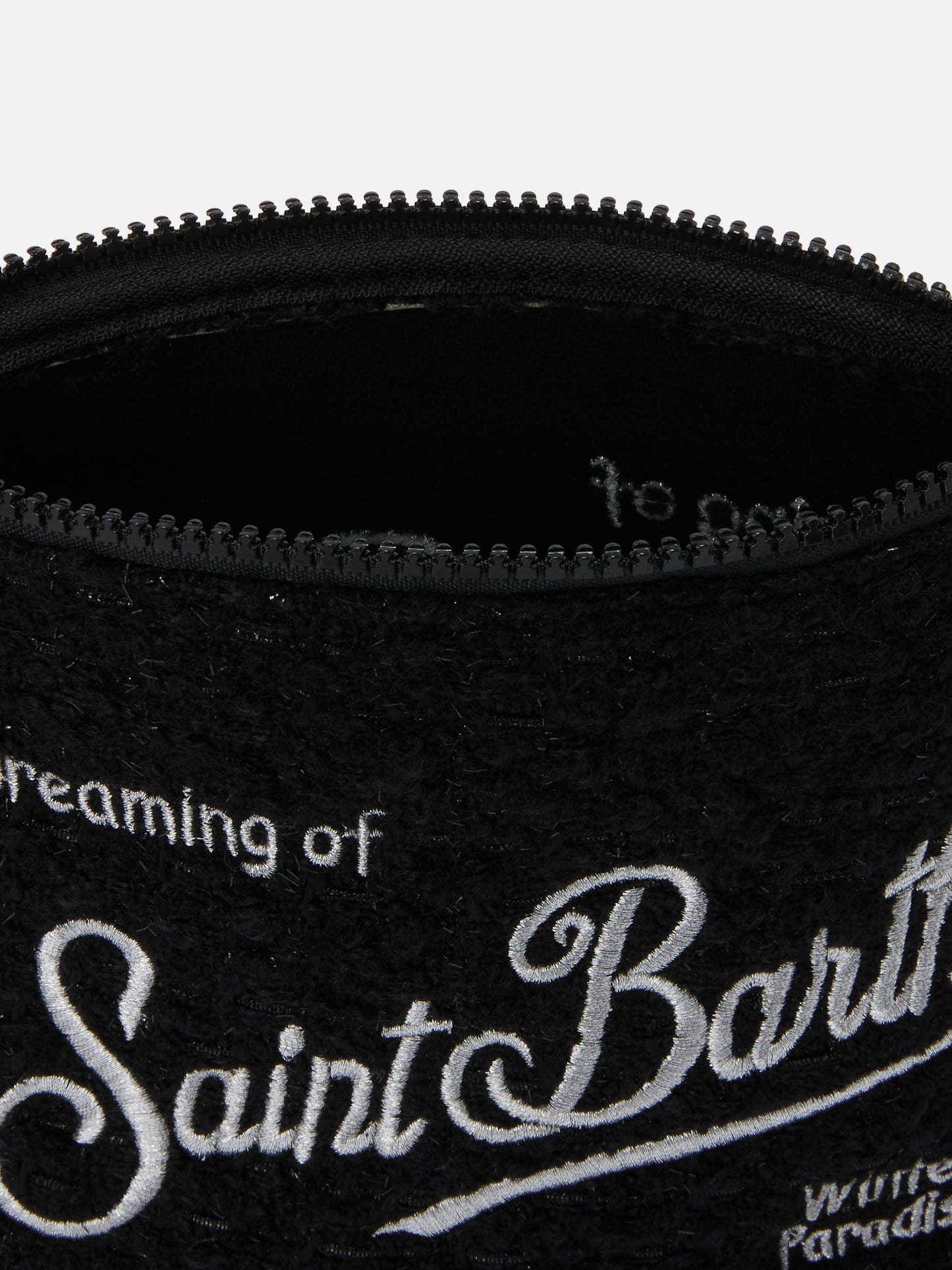 Aline Tweed Lurex-Etui in Schwarz