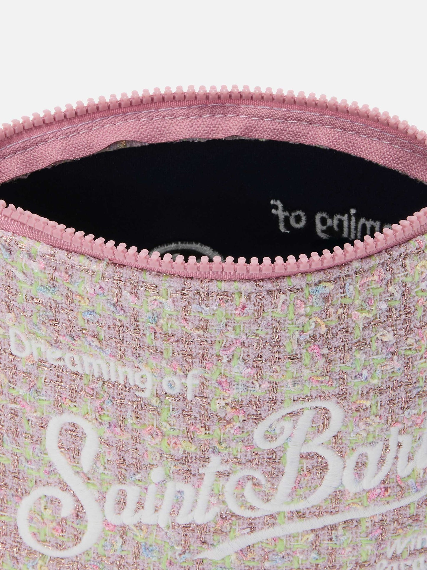 Aline Tweed Lurex-Beutel in Rosa