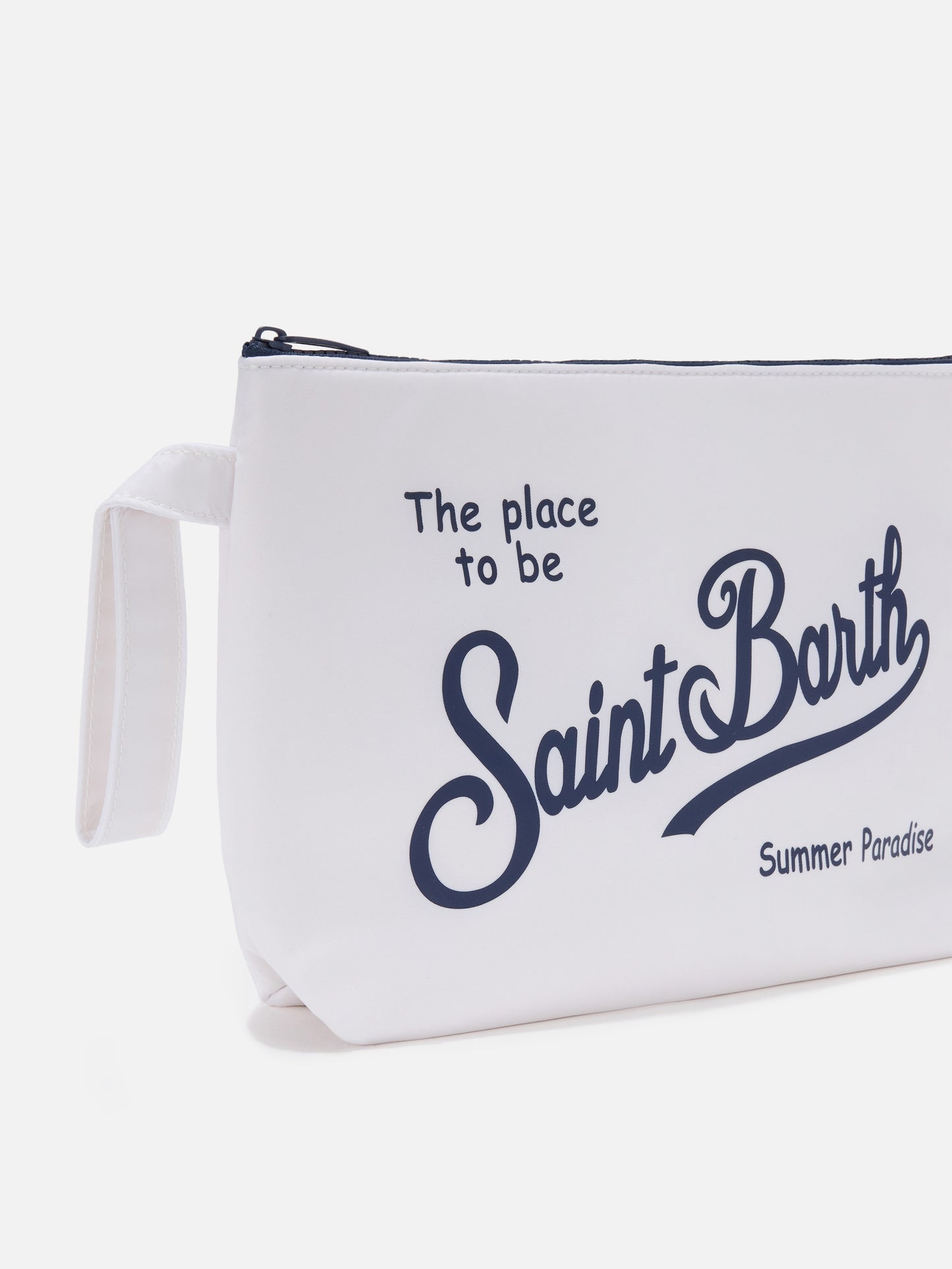 Pouch Aline de nylon blanco de color liso