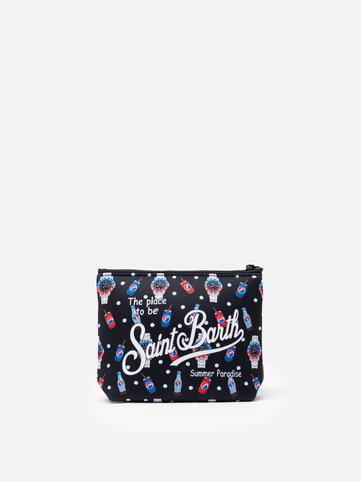 Aline scuba pochette with watch and drink print - MC2 Saint Barth