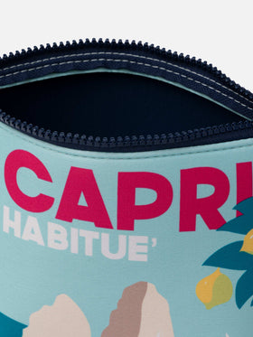 Aline scuba pochette with Capri postcard print - MC2 Saint Barth