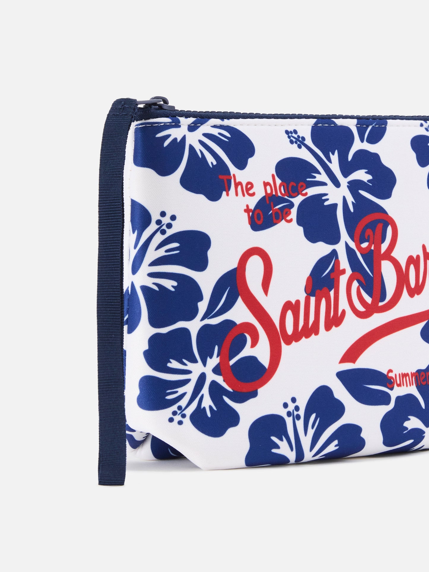 Aline scuba pouch with Hibiscus print