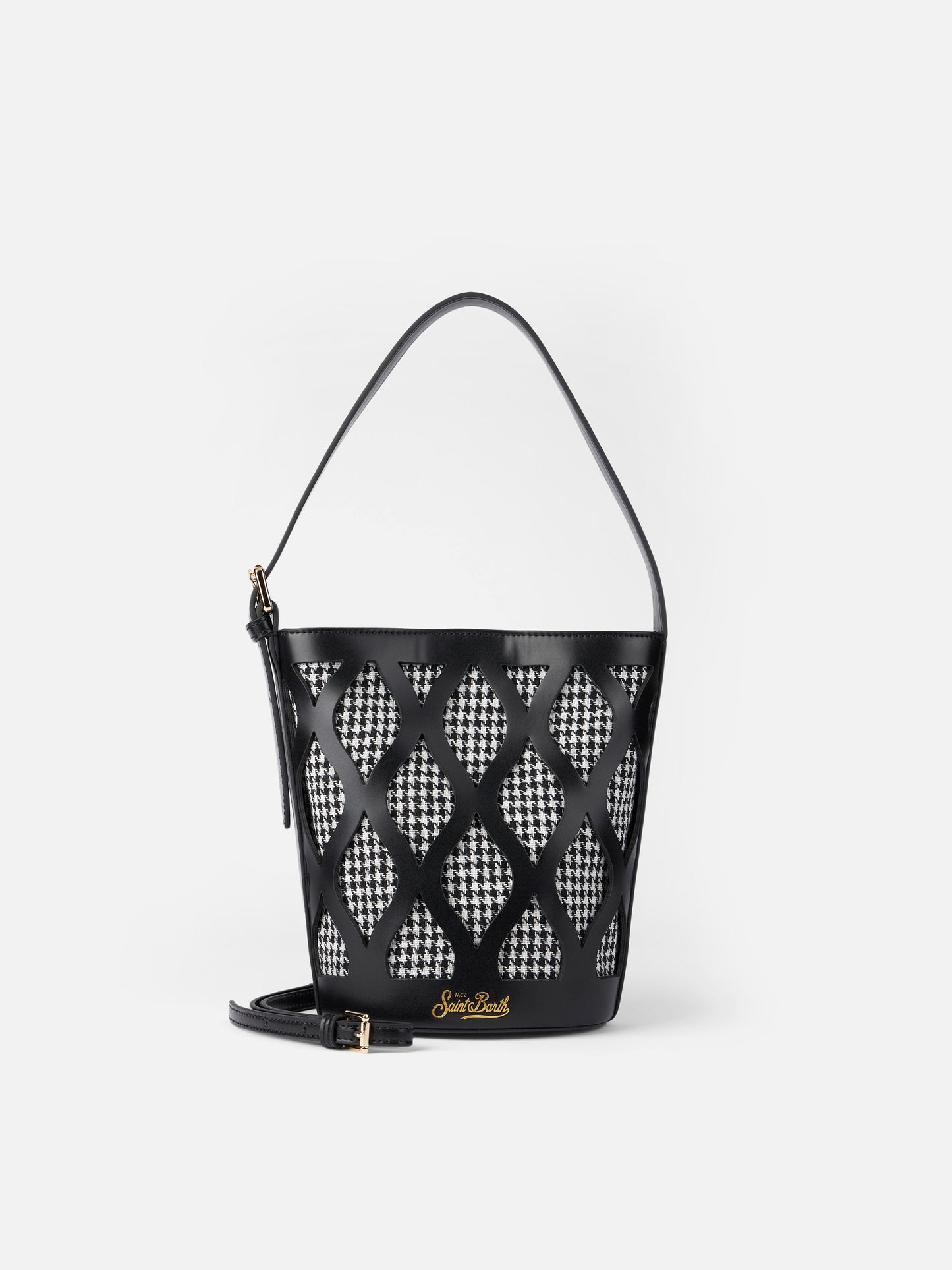 Bucket bag Alexandra with pied de poule print - MC2 Saint Barth
