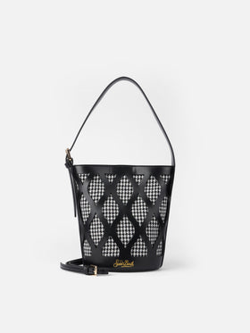 Bucket bag Alexandra with pied de poule print - MC2 Saint Barth