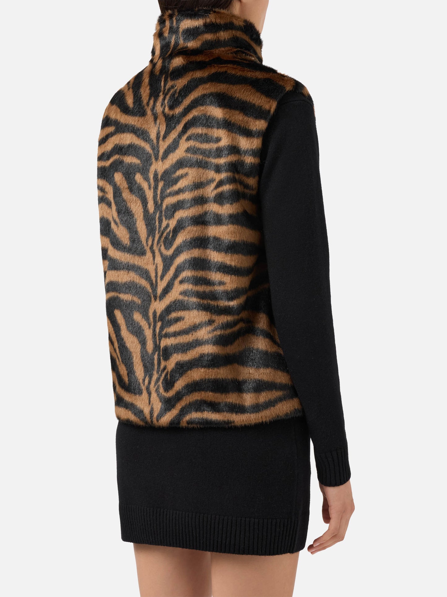 Gilet Ambre in faux fur con stampa zebrata