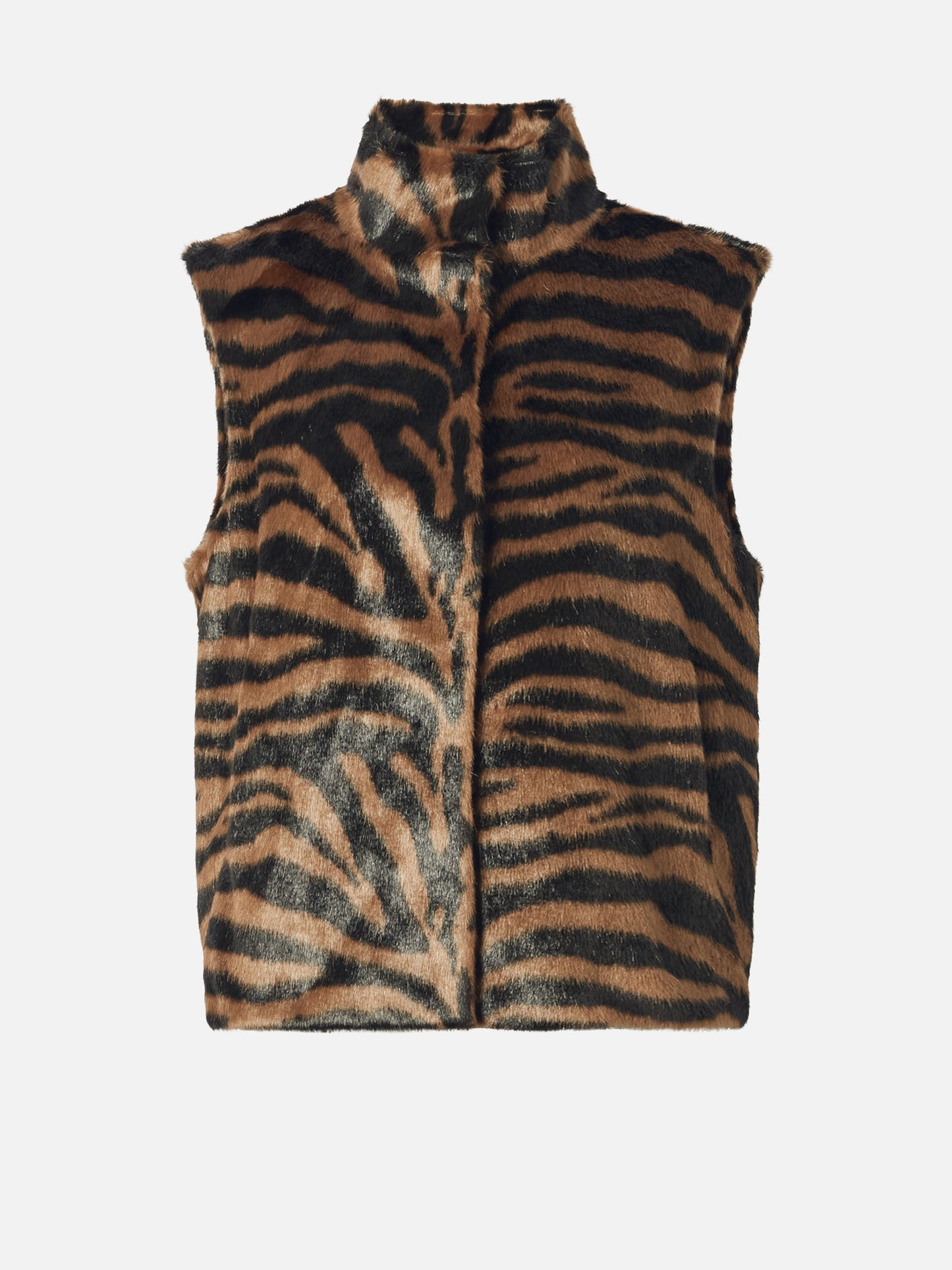 Gilet Ambre in faux fur con stampa zebrata