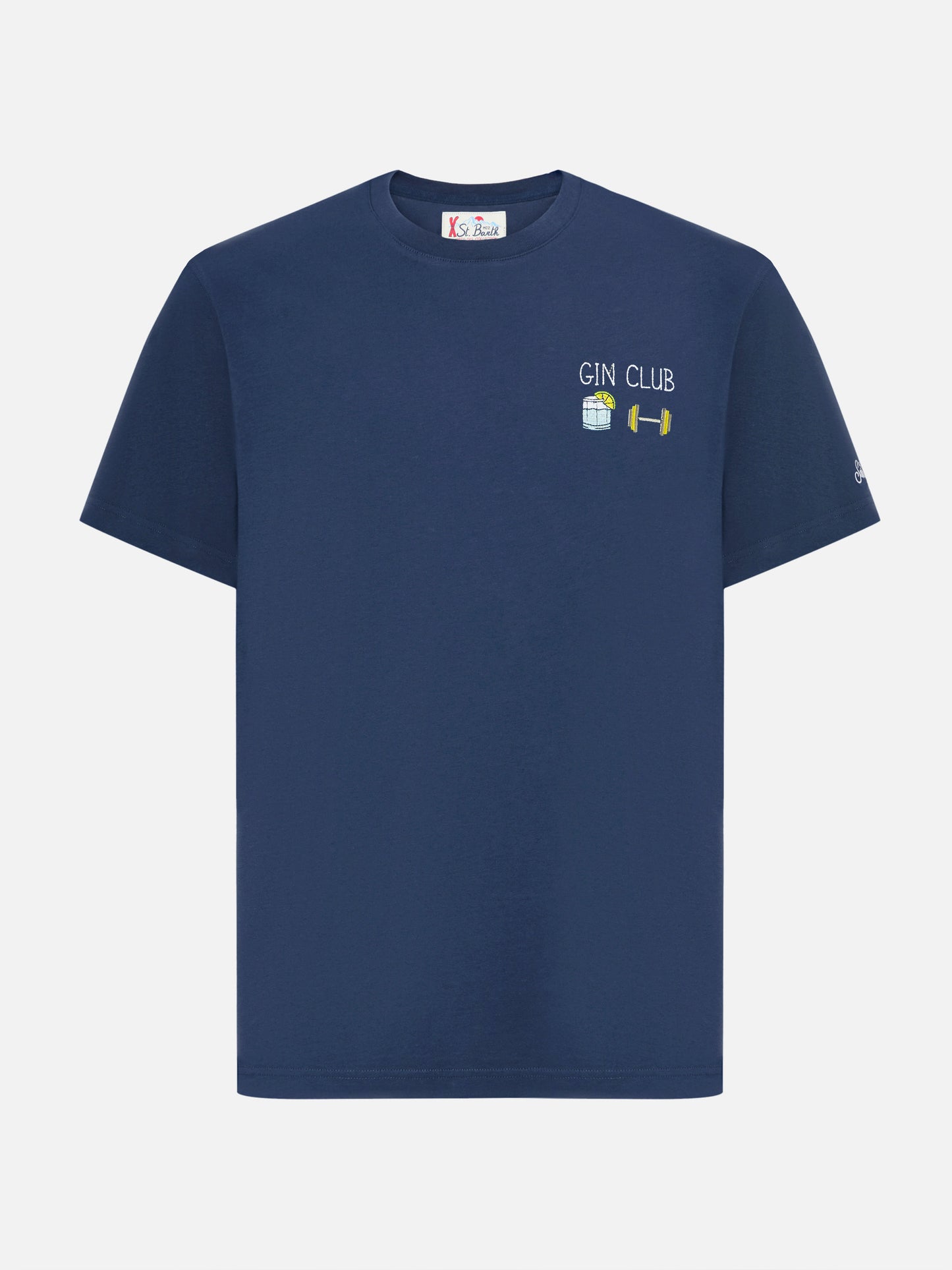 Arnott cotton T-shirt in blue with Gin Club embroidery