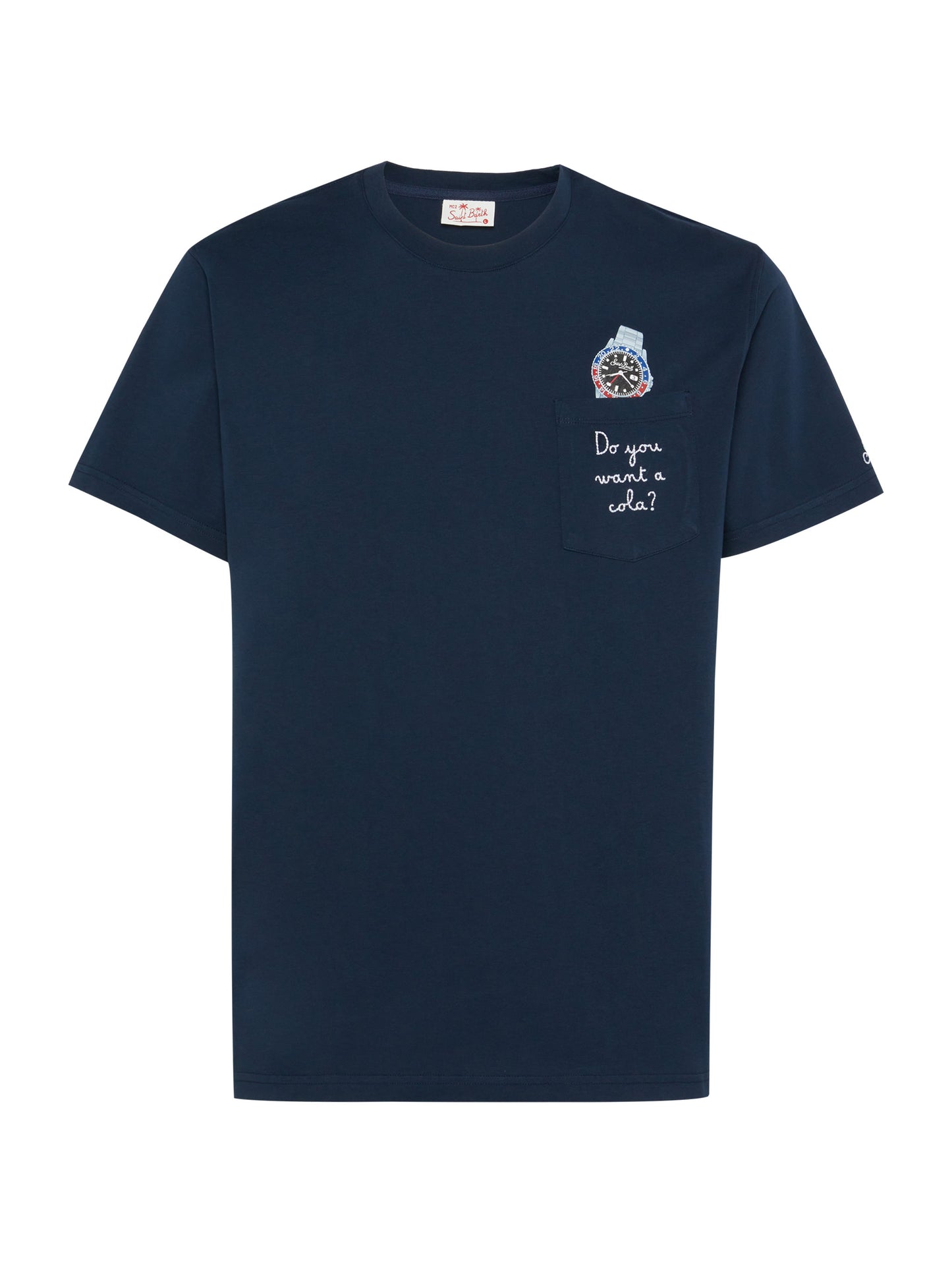 Camiseta de algodón Austin con bordado y estampado de reloj