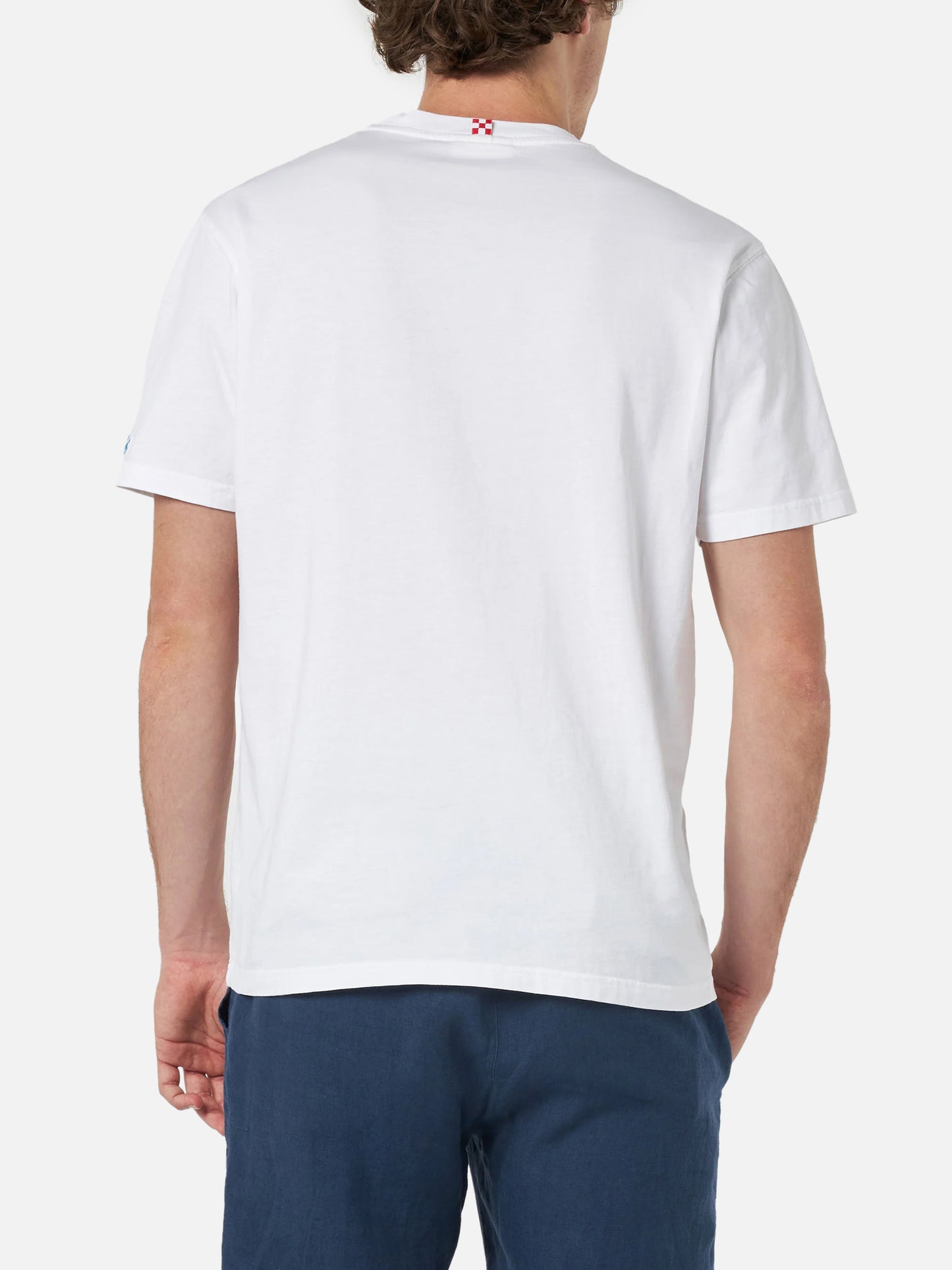 Man cotton t-shirt Austin with embroidery and Portofino Gin print | PORTOFINO GIN SPECIAL EDITION