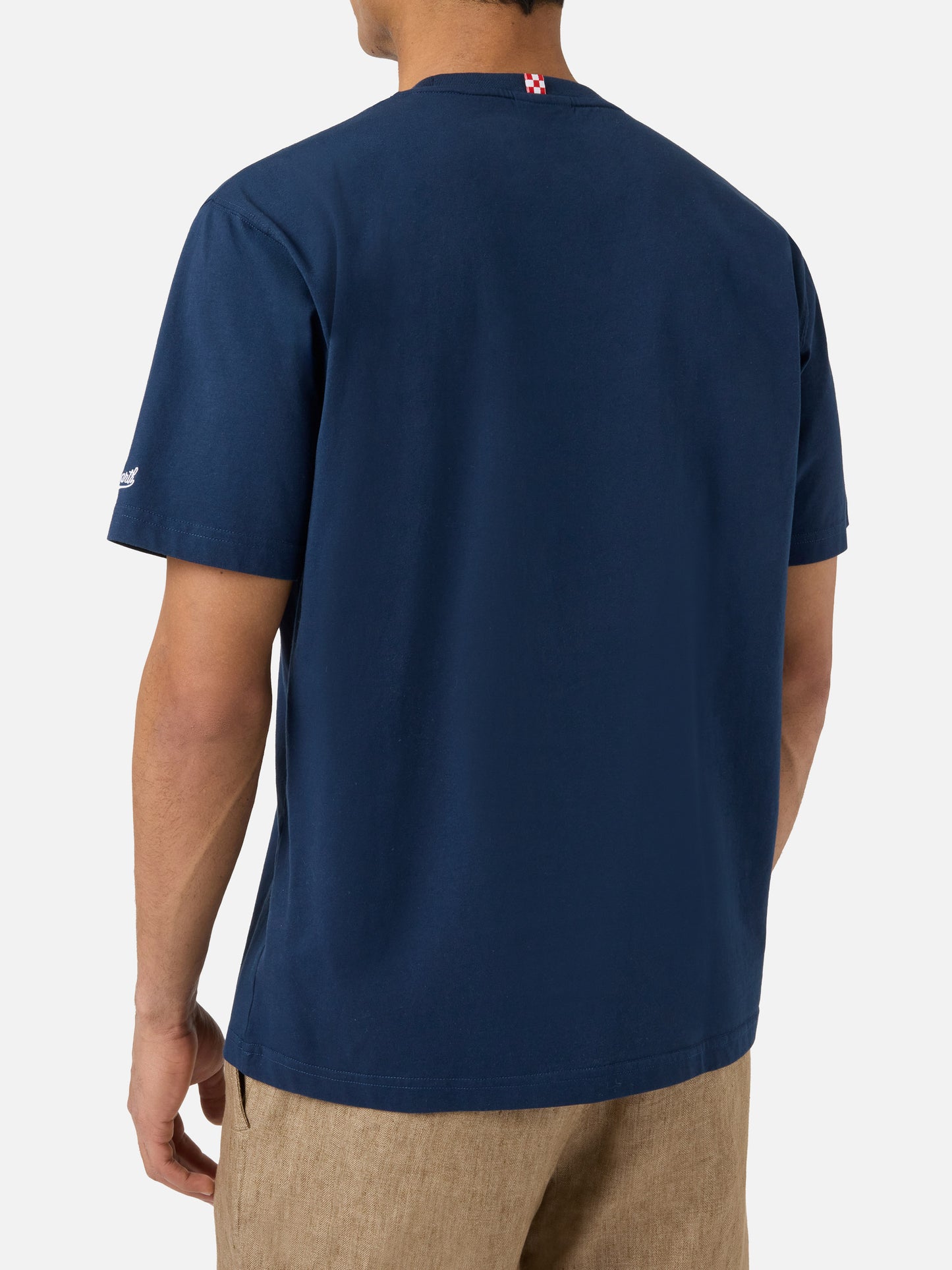 Blue Austin t-shirt with I Found My Gin In Portofino embroidery | Special Edition