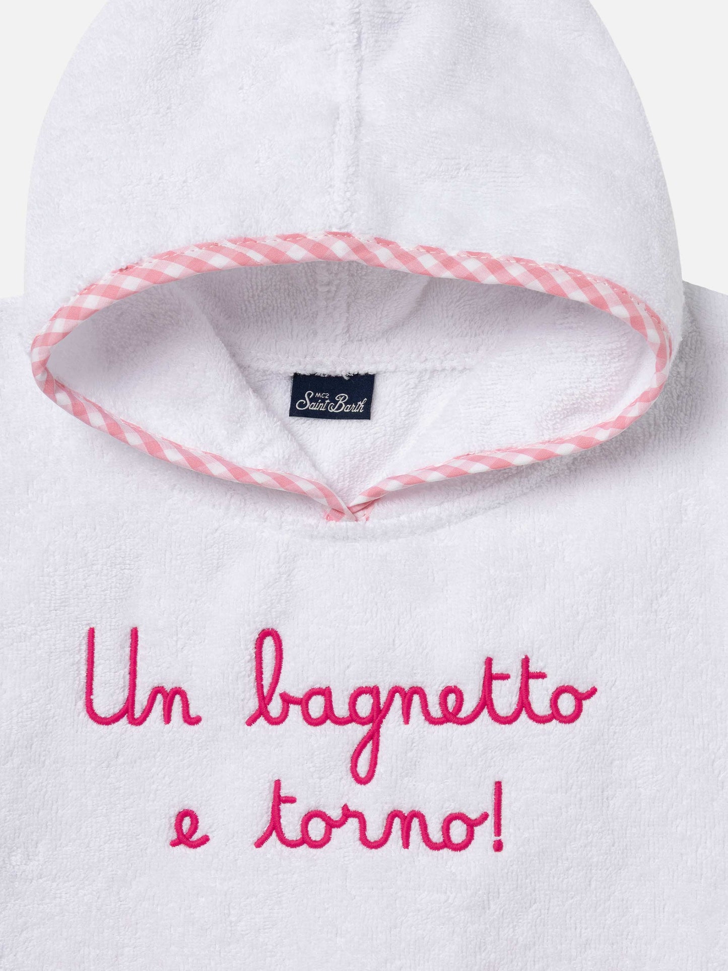 Cotton terry bathrobe with Un bagnetto e torno embroidery - MC2 Saint Barth