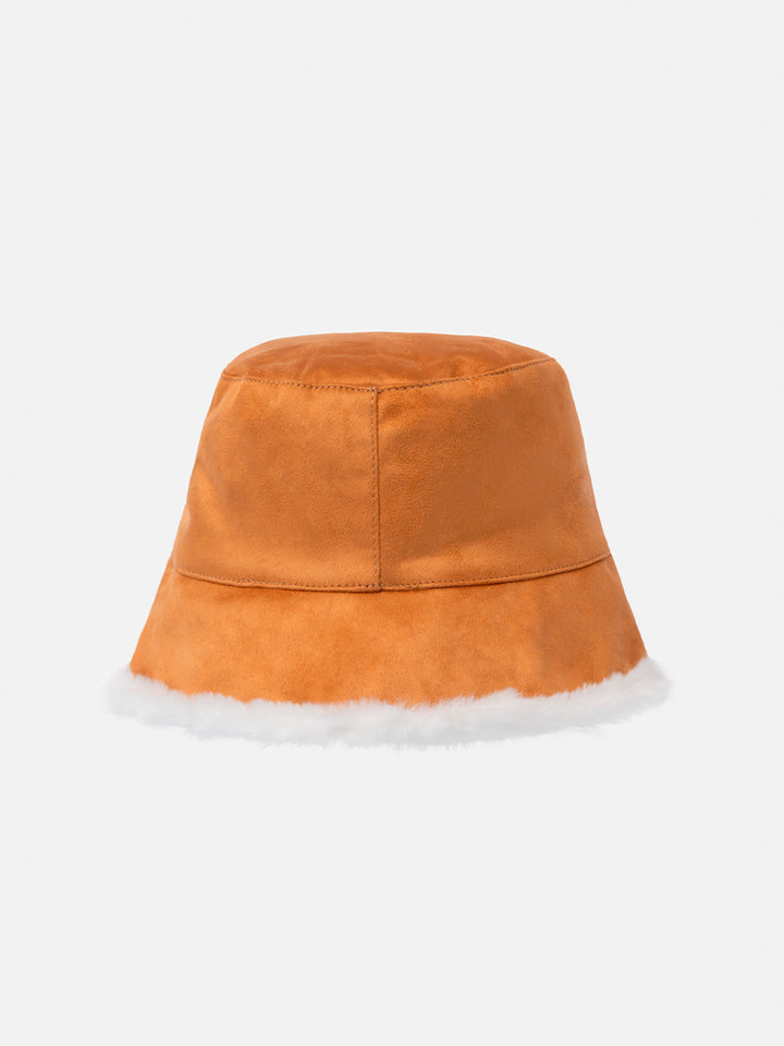 Double-face bucket hat with Après Ski Queen embroidery and furry details - MC2 Saint Barth