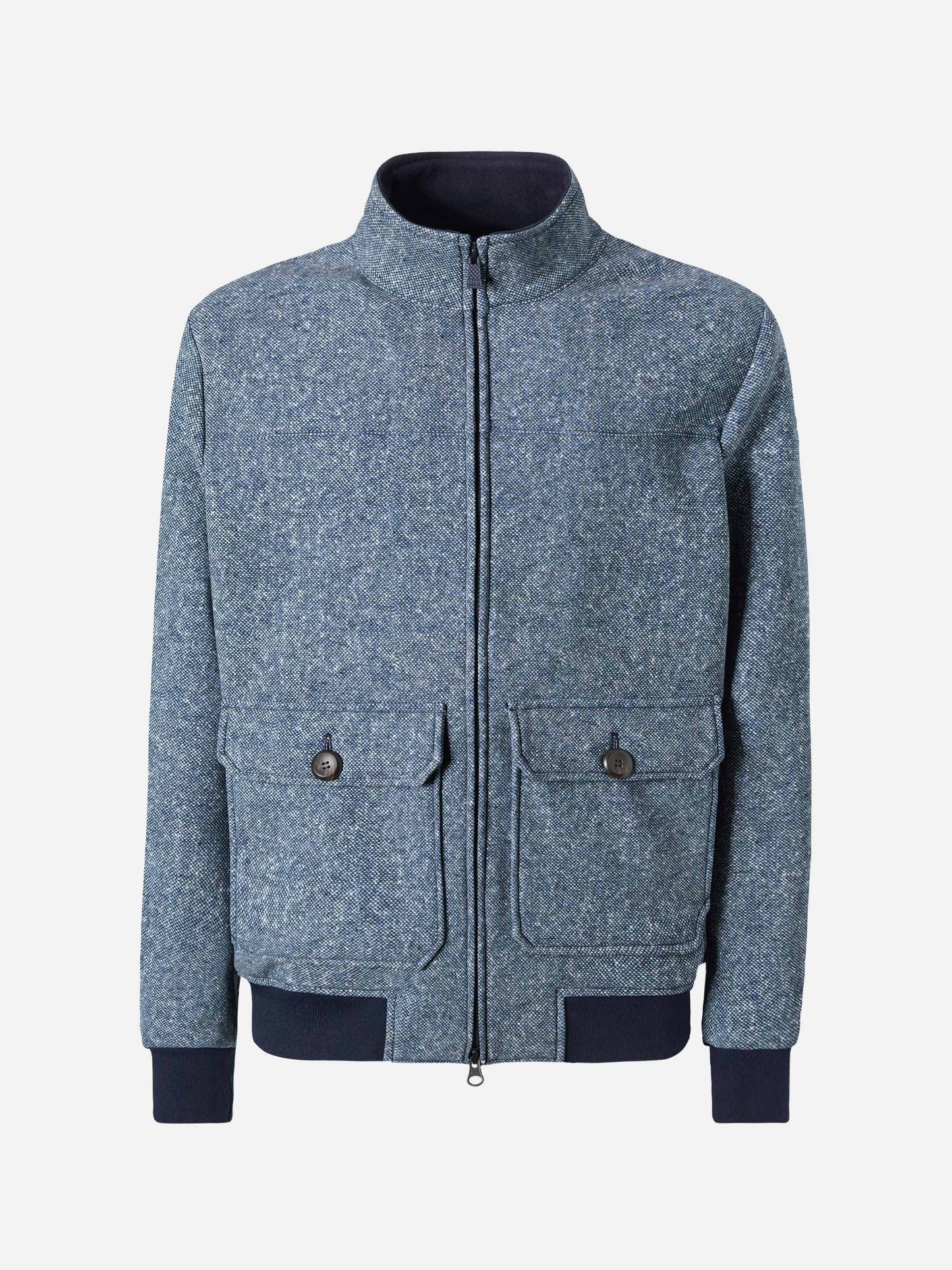 Thermo jacket Byron with melange blue wooly print
