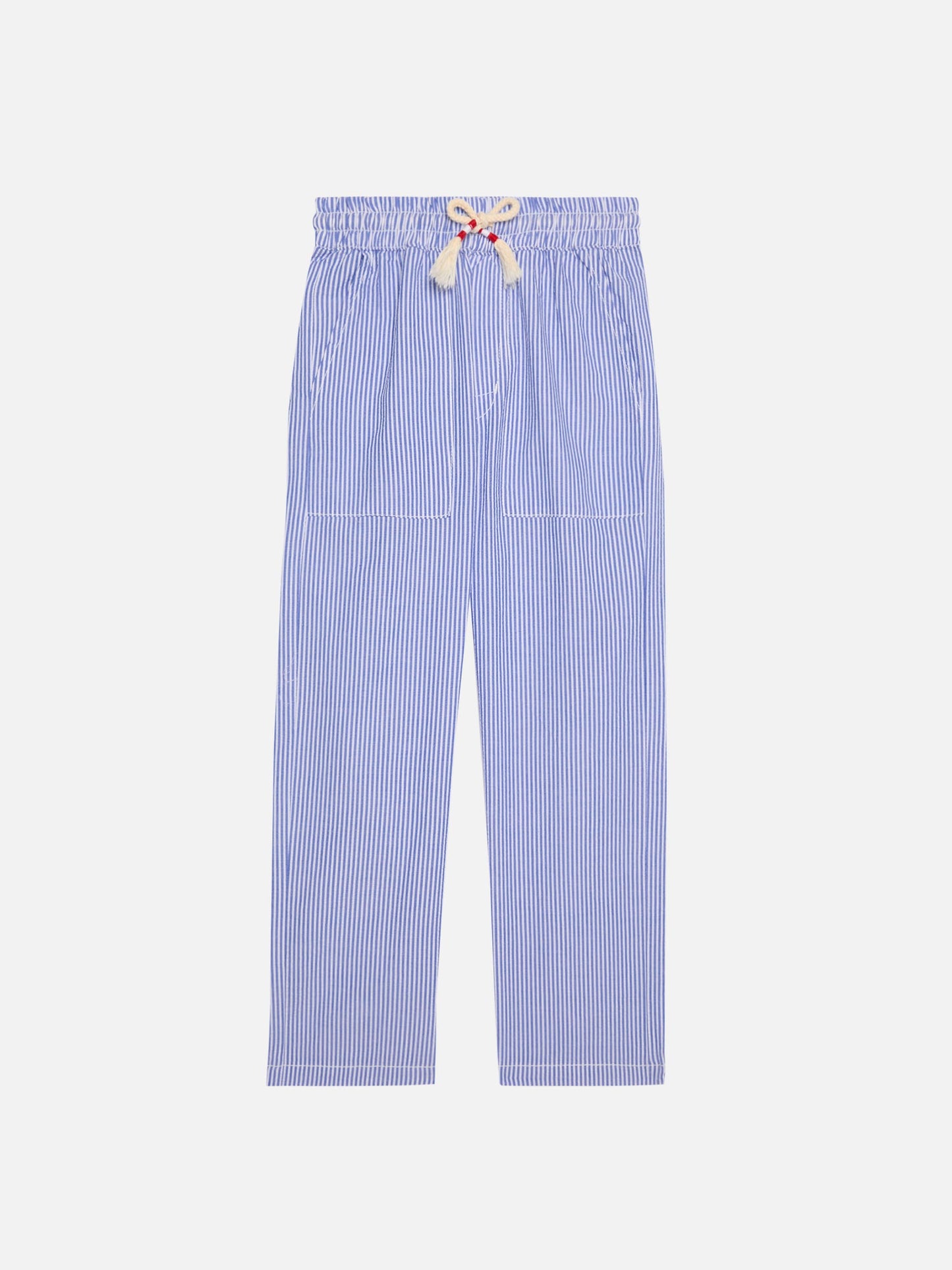 Pantaloni Calais Jr in seersucker rigato con coulisse
