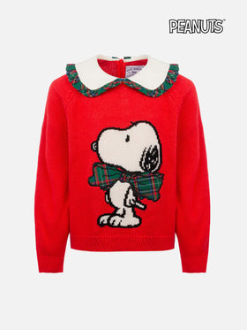 Roter Mädchenpullover Calia mit Snoopy-Patch | SNOOPY PEANUTS SPECIAL EDITION