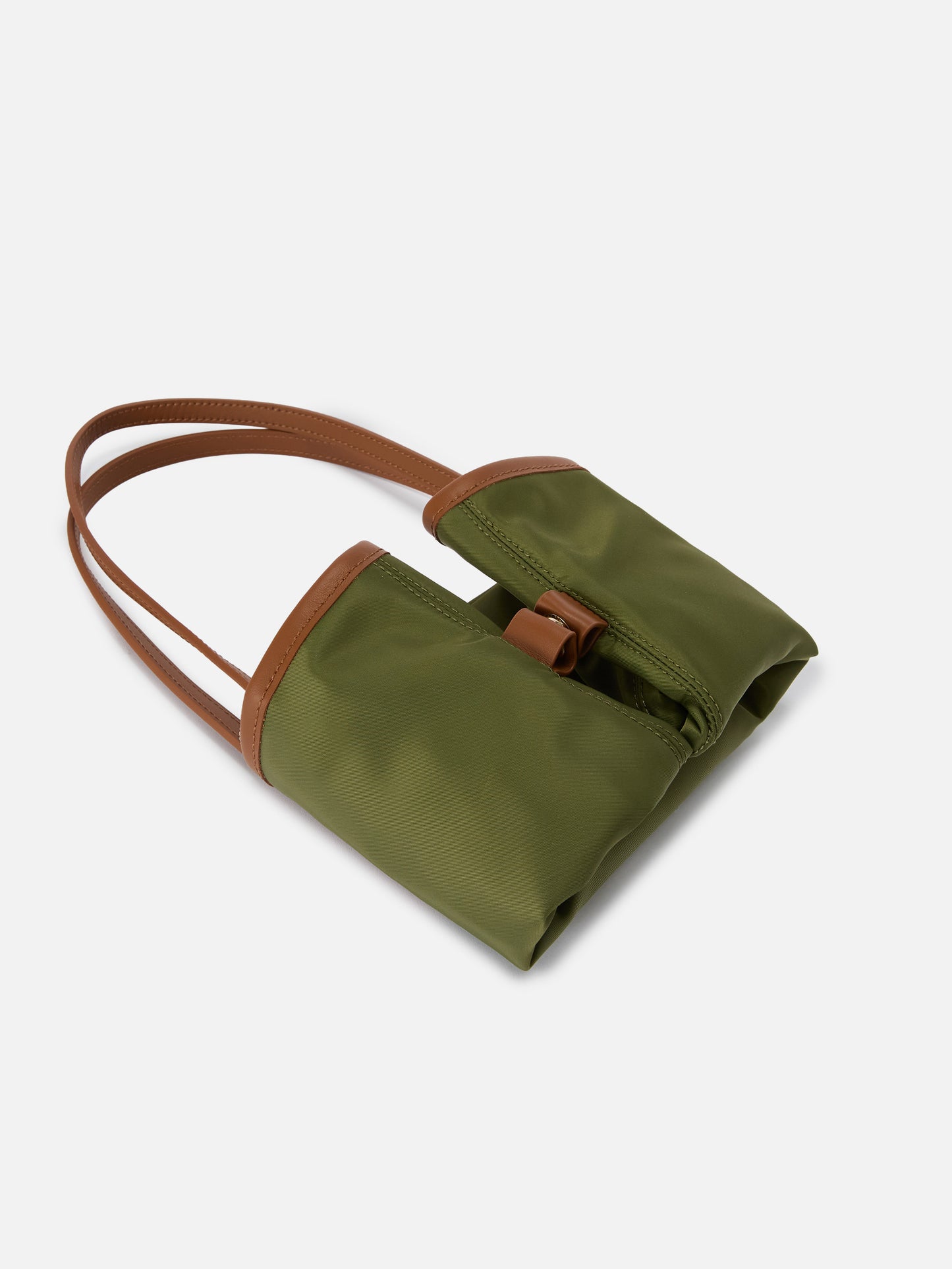Borsa City medium in nylon verde militare