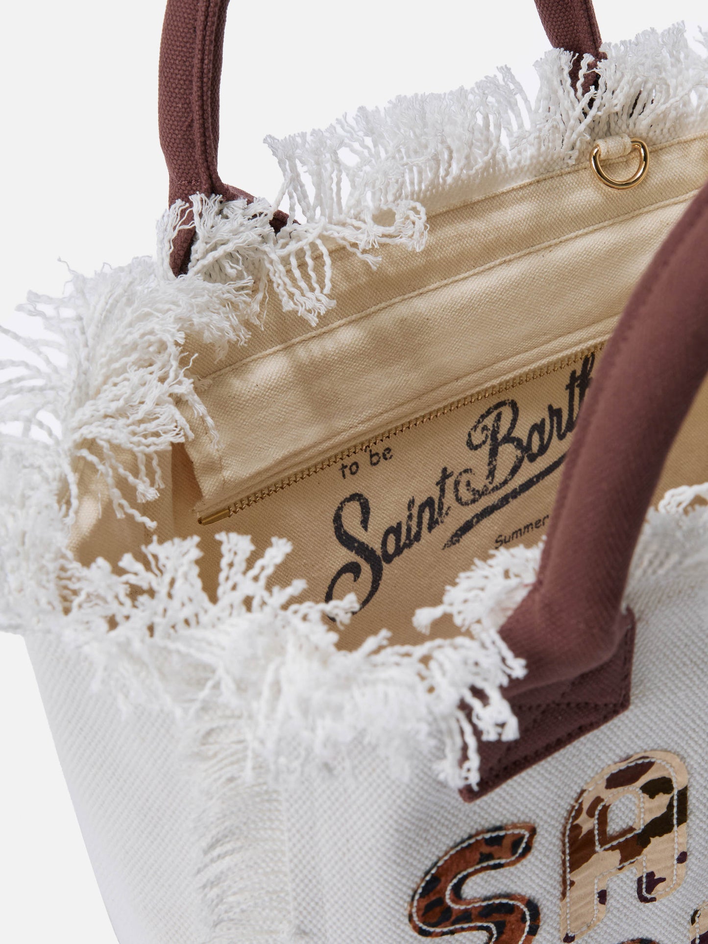 Sac Colette en toile blanche avec logo patch animalier