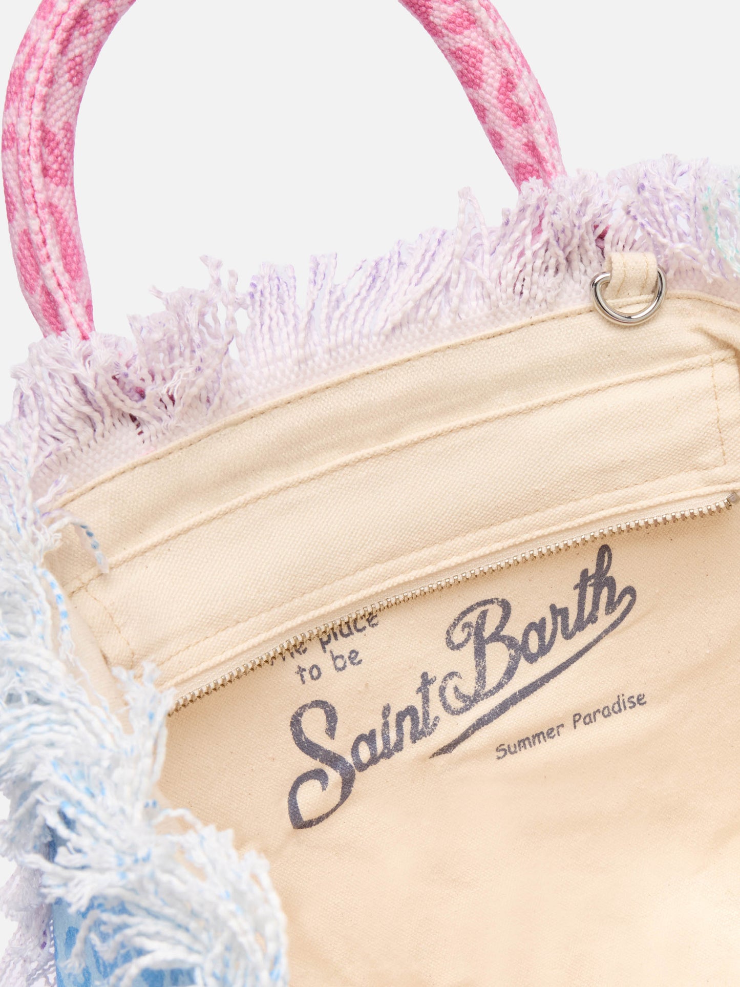 Borsa Colette in canvas di cotone con stampa animalier multicolore