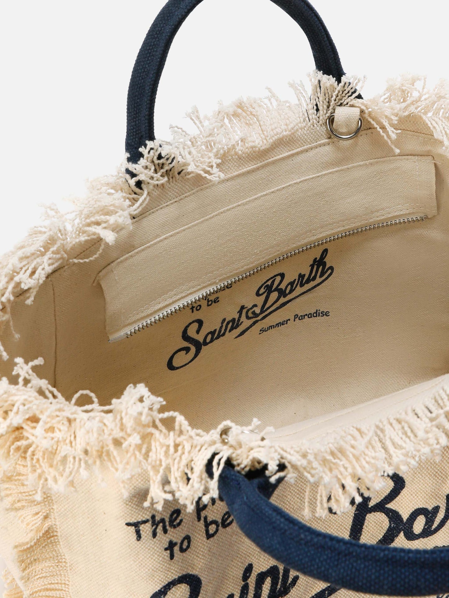 Sac Colette en toile blanche avec franges