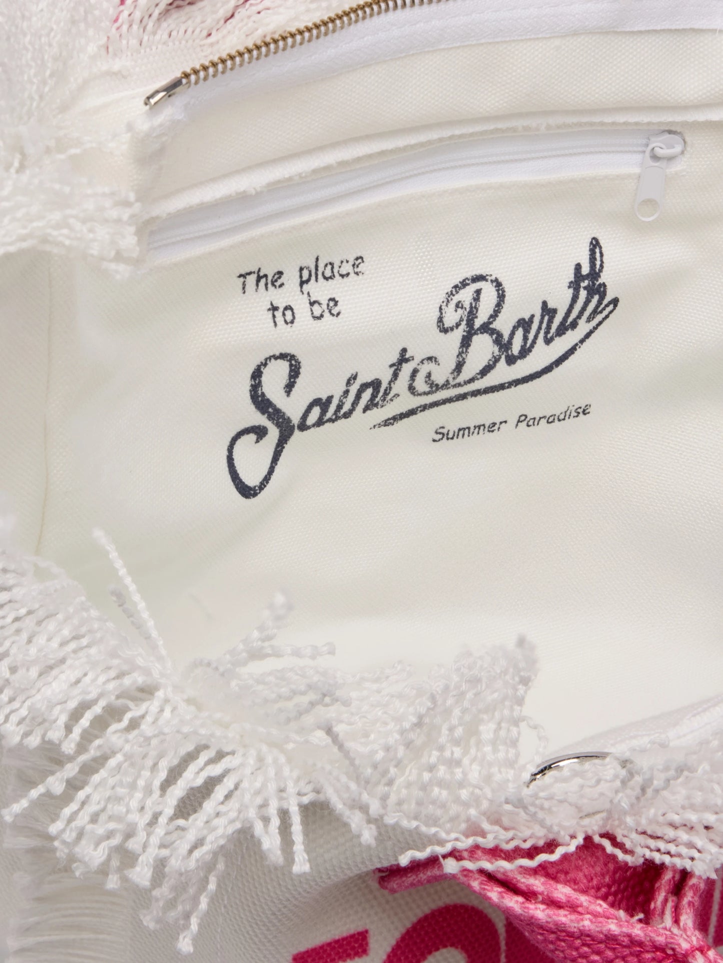 Colette cotton canvas handbag with Formentera postcard print - MC2 Saint Barth