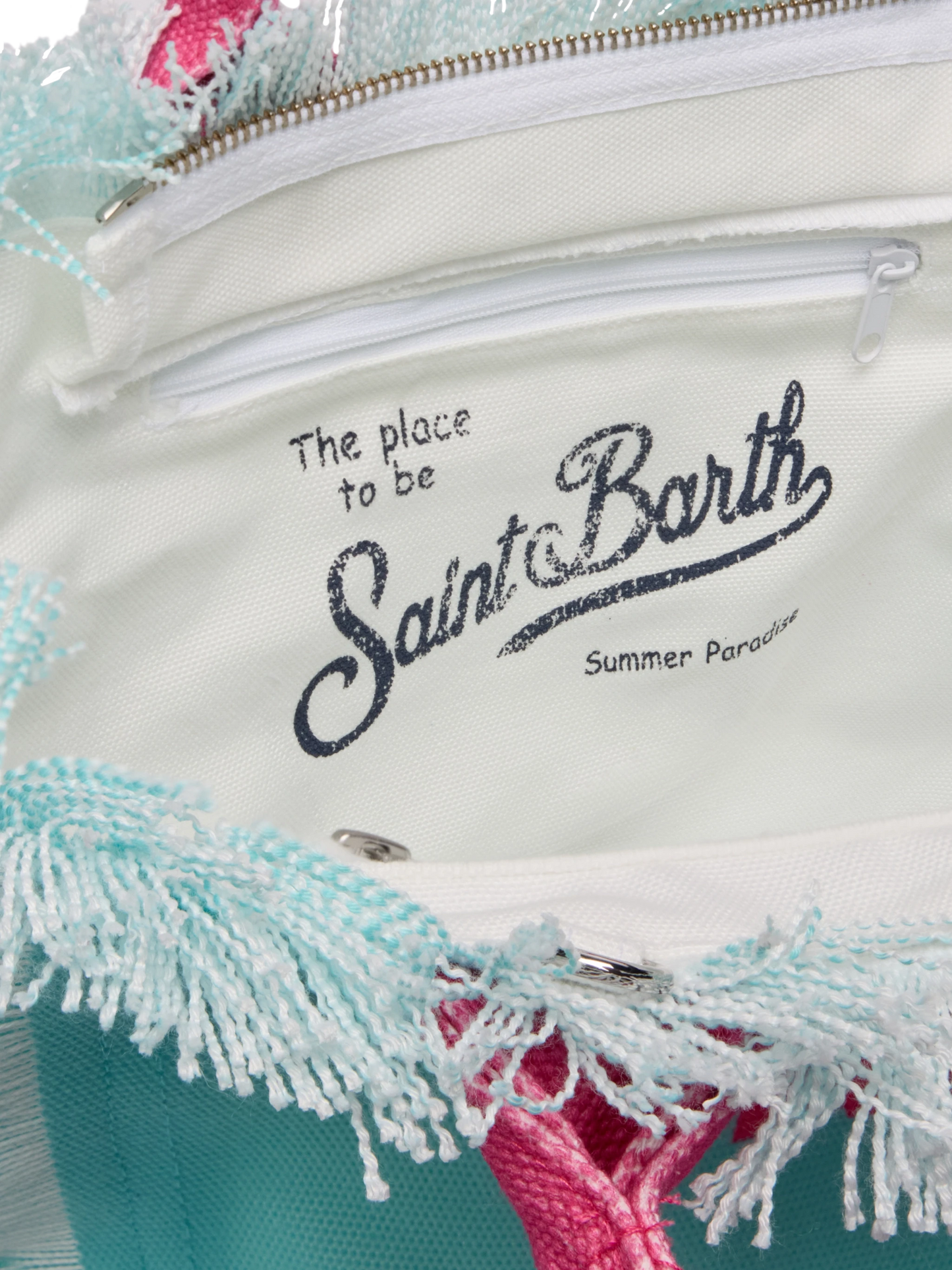 Colette cotton canvas handbag with Capri postcard print - MC2 Saint Barth